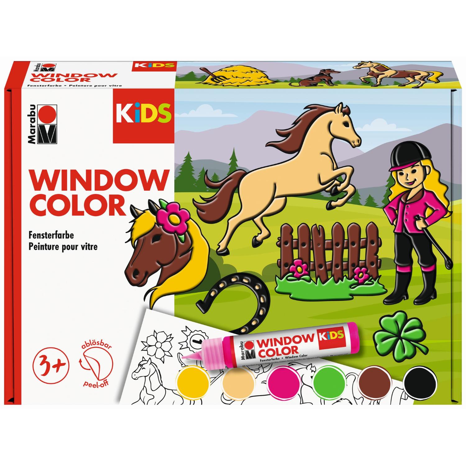 Marabu KiDS Window Color Ponyhof, 6 x 25ml
