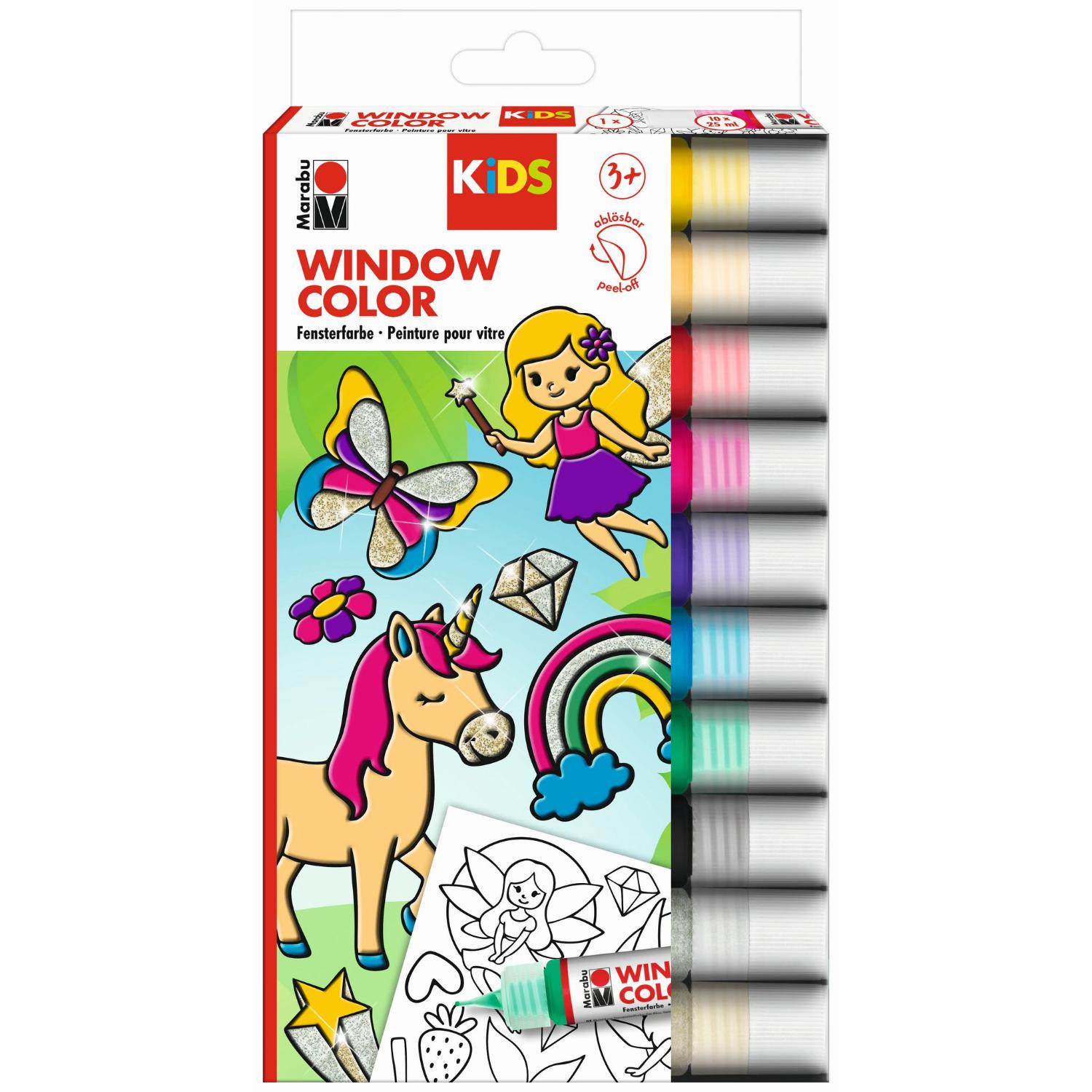 Marabu KiDS Window Color Glitzerfee, 10 x 25ml