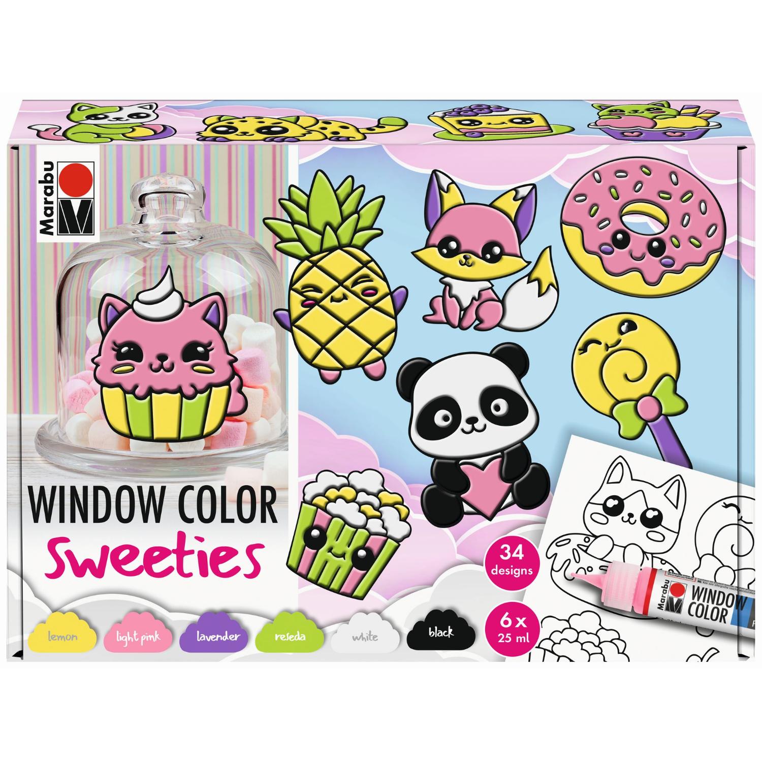Marabu Window Color Set Sweeties, 6 x 25ml