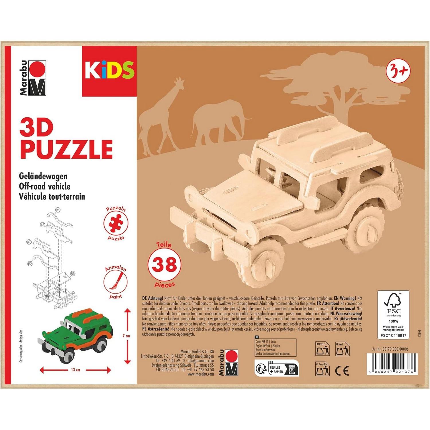 Marabu KiDS 3D Puzzle Gel�ndewagen