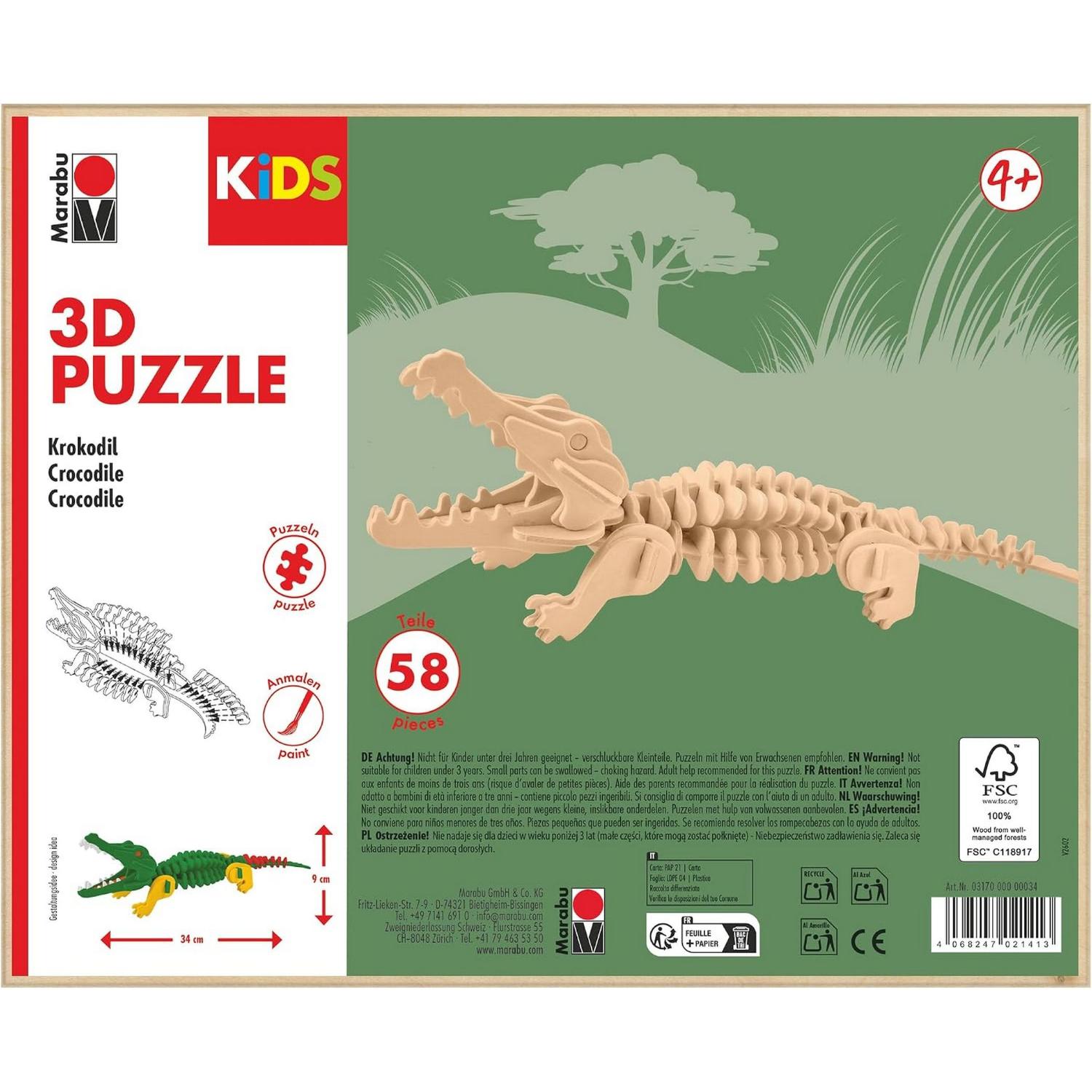Marabu KiDS 3D Puzzle Krokodil