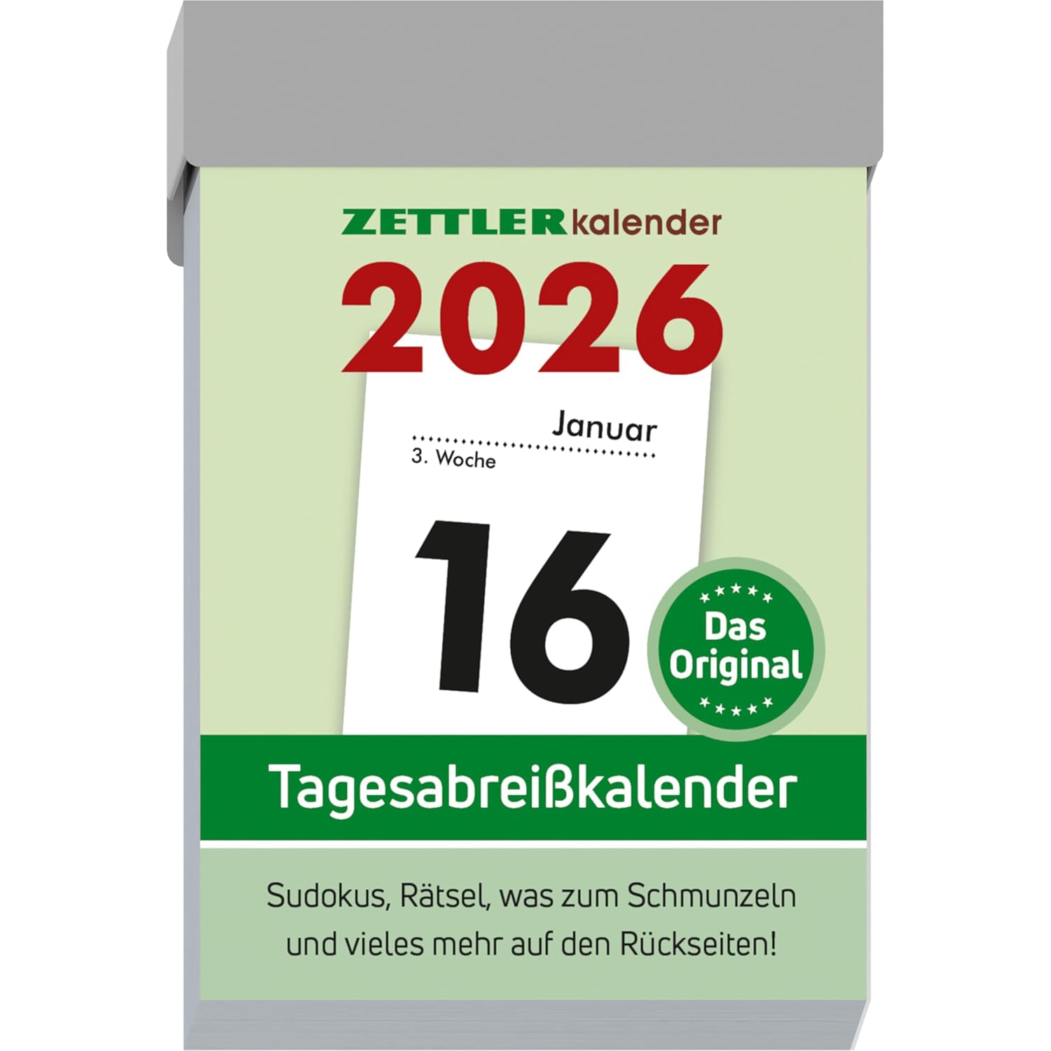 ZETTLER Tagesabrei�kalender S 2026 4,1x5,9 cm mit Sudokus