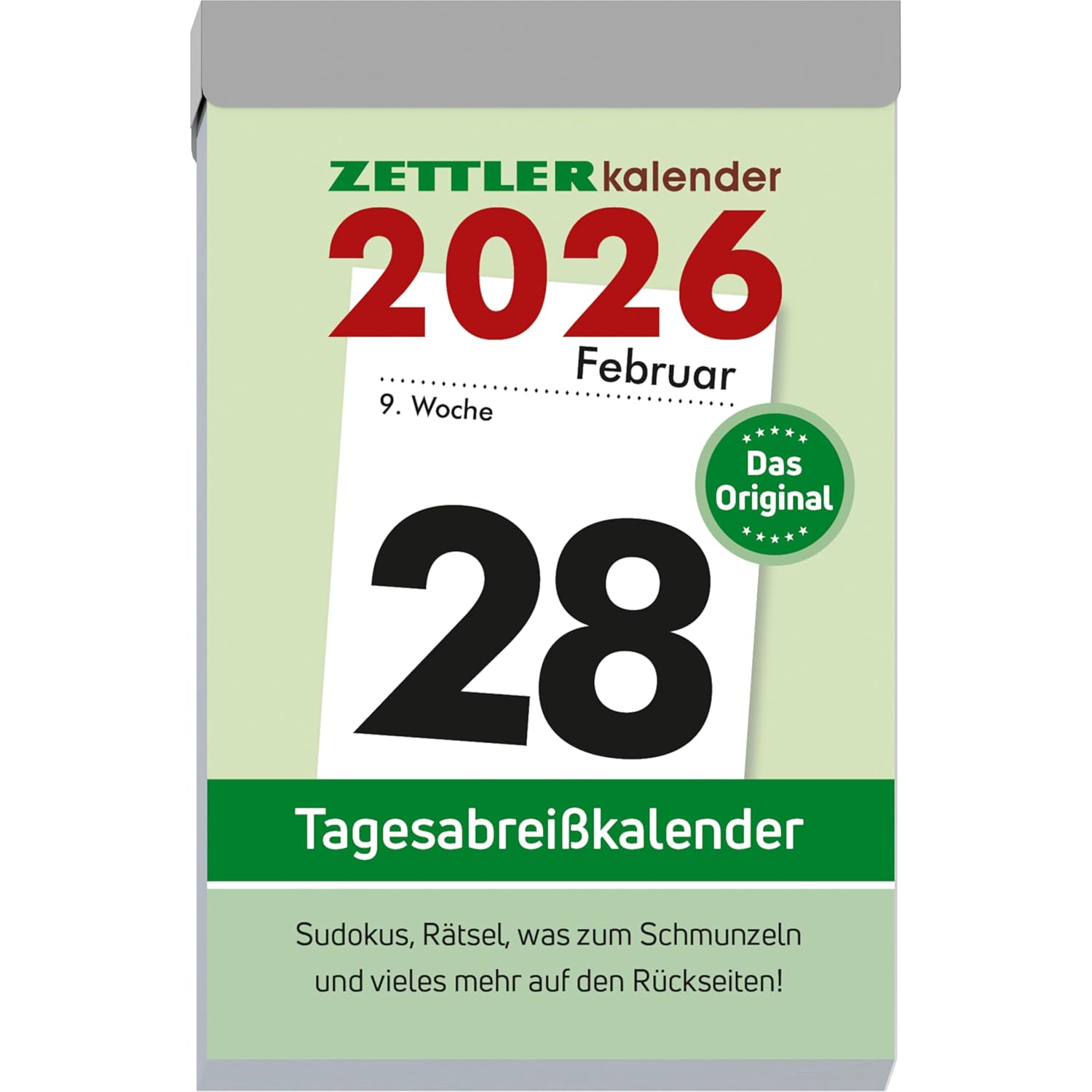 ZETTLER Tagesabrei�kalender L 2026 6,6x9,9 cm mit Sudokus