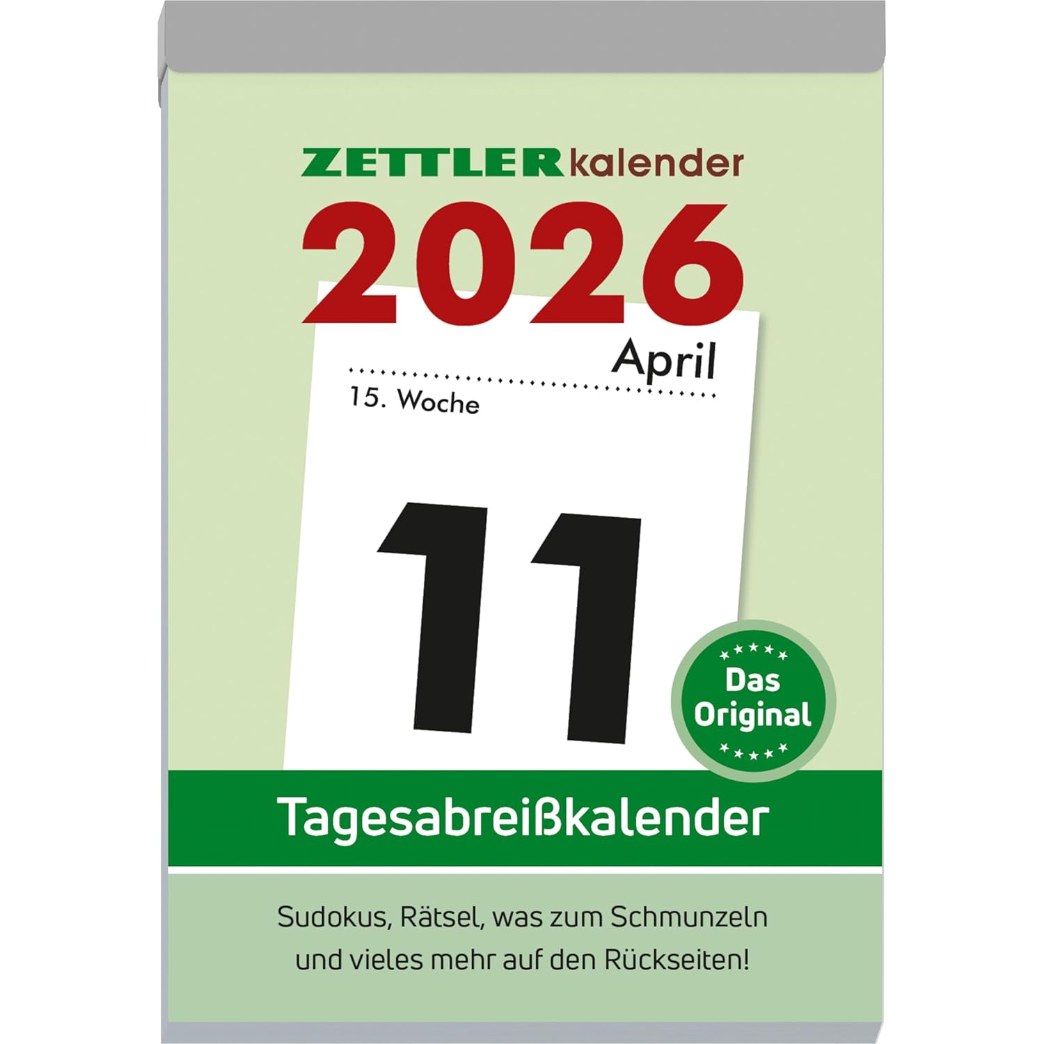 ZETTLER Tagesabrei�kalender XXL 2026 9,9x14,3 cm cm mit ...