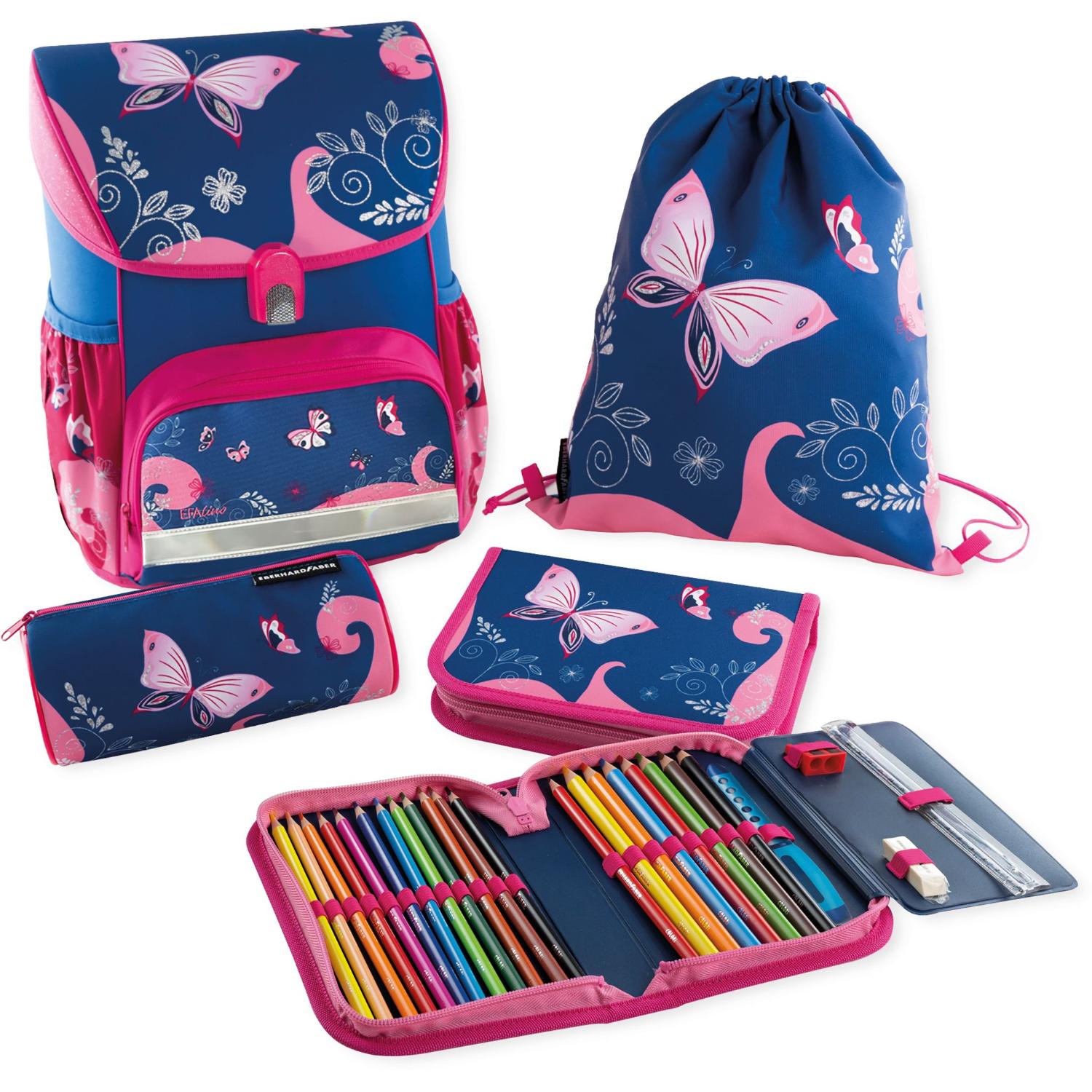 EBERHARD FABER Schulranzen Set EFAlino SCHMETTERLING 4-t...