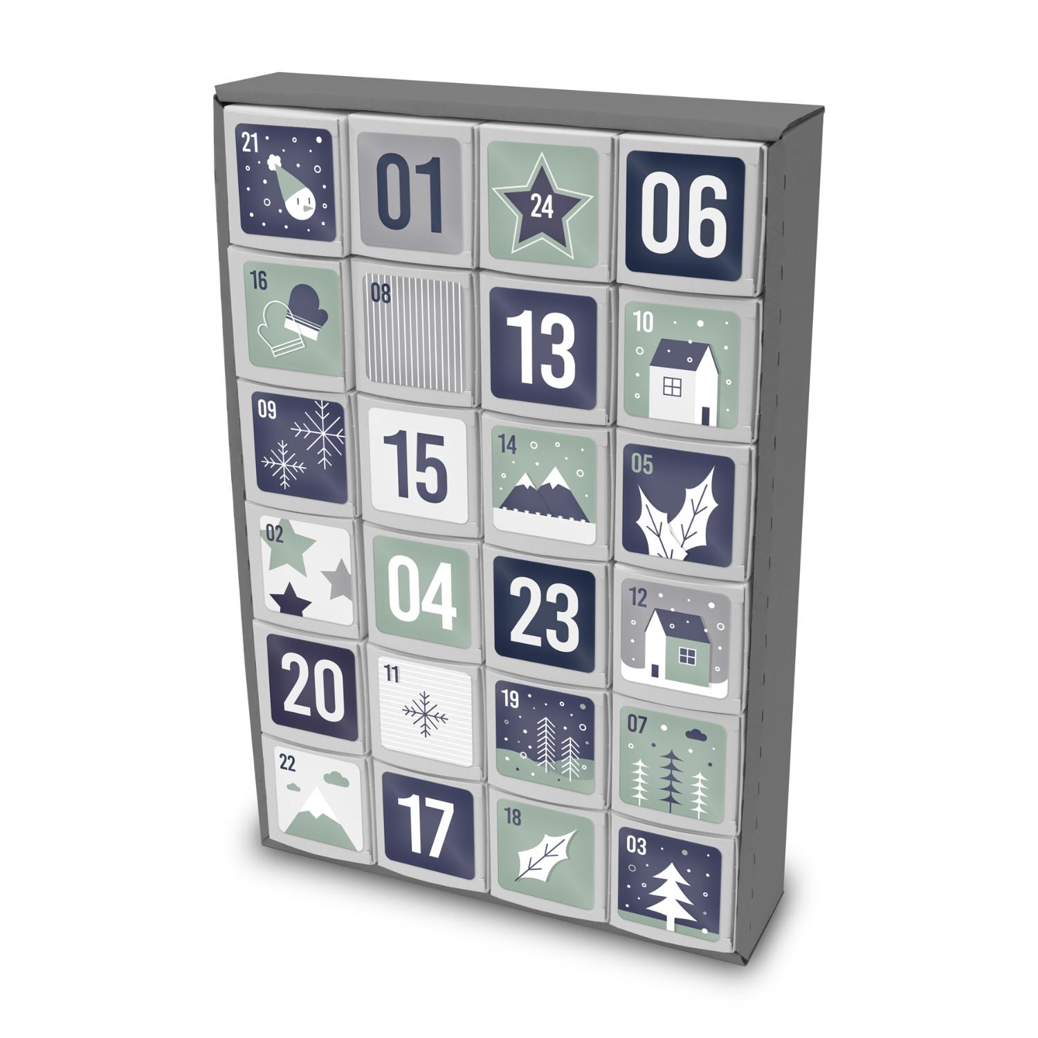 itenga SET Adventskalender zum F�llen W�rfel 5cm (au�en ...