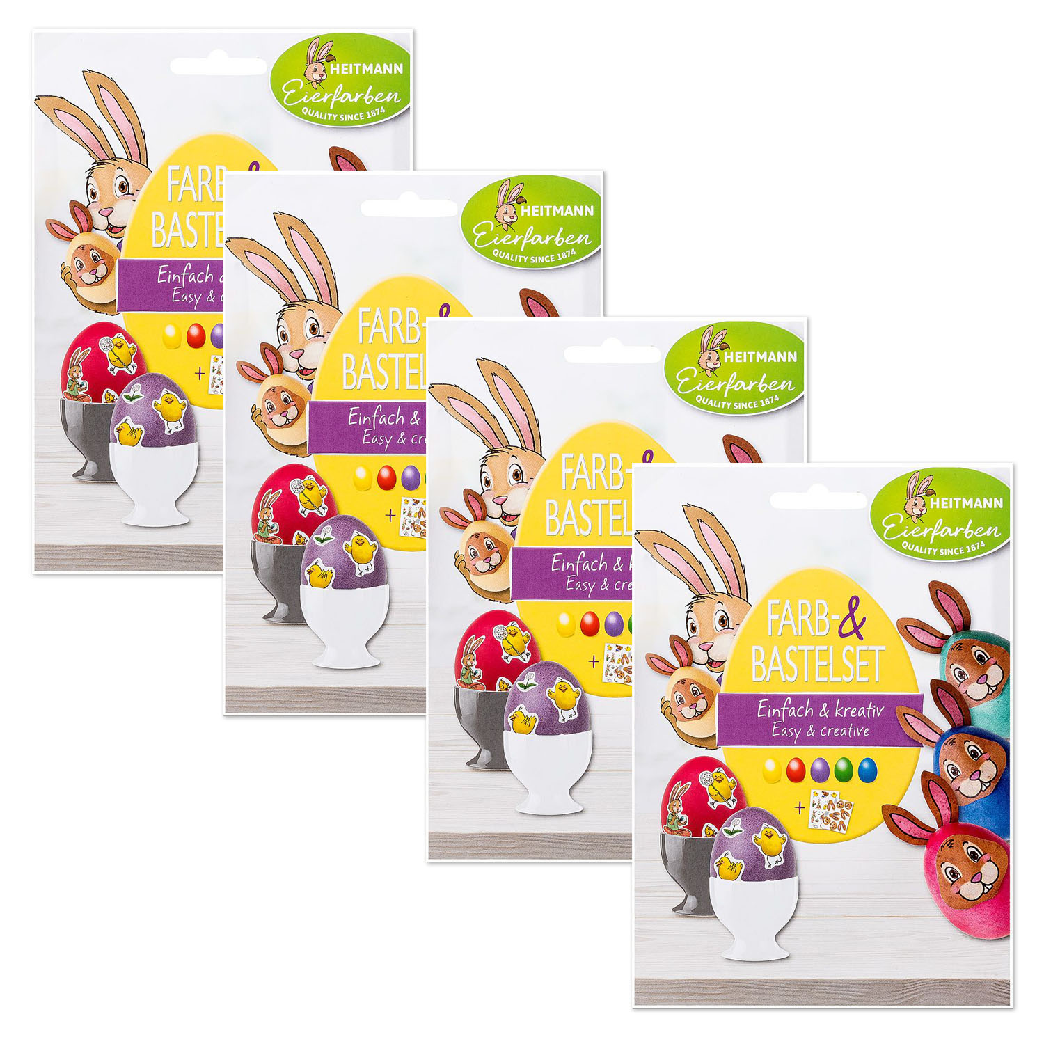 Set - 4er Pack Heitmann Eierfarben mit je 5 Farben Kaltf...