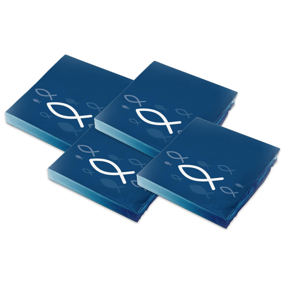 itenga Servietten Fisch Blau 30 x 30 cm 3-lagig 80 St�ck