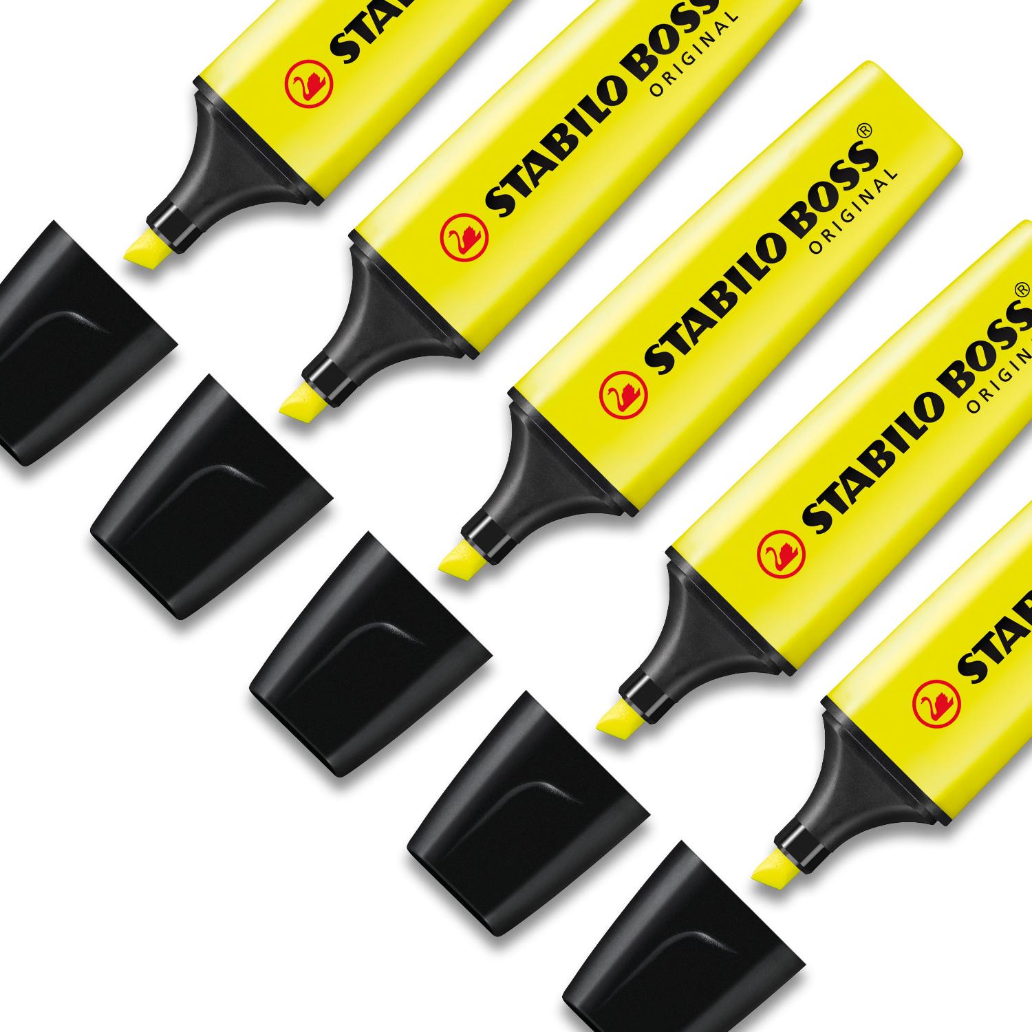 Set - 5x STABILO Textmarker BOSS ORIGINAL, gelb