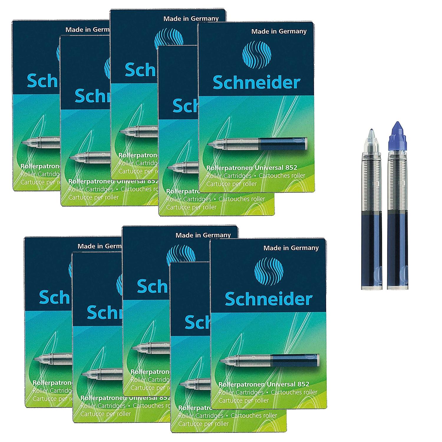 SET - 10er SCHNEIDER Tintenpatrone 852 blau