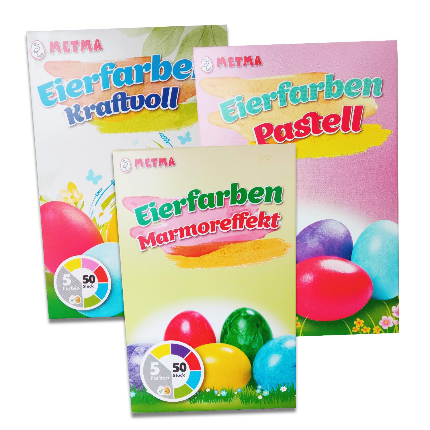 SET - 3er Pack itenga Eierfarbe mit Marmoreffekt + Kraft...