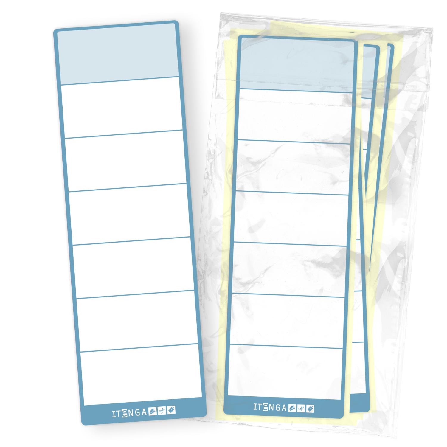 itenga 10x Ordneretikett Nordic Blue R�ckenetikett zum A...