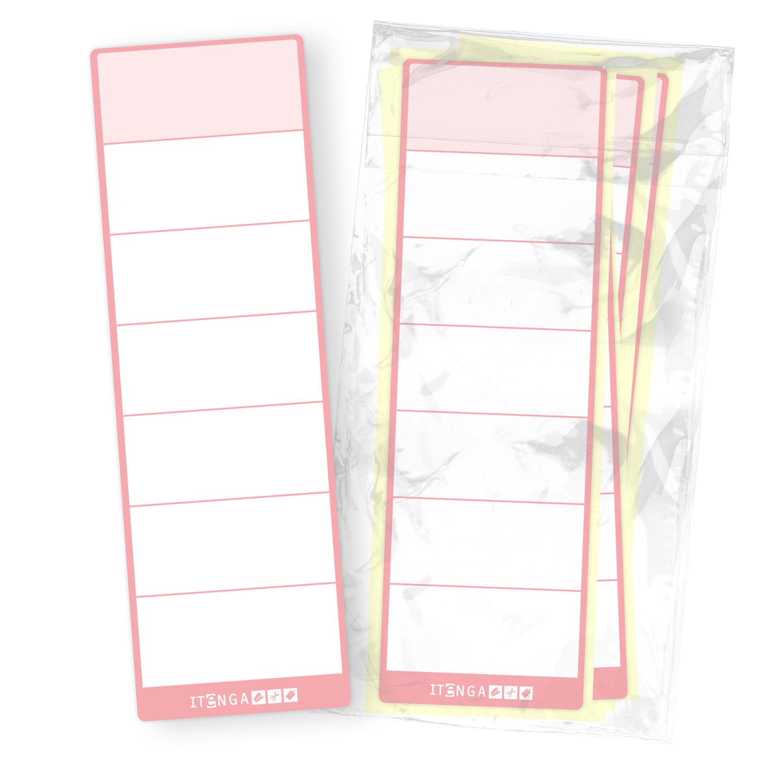 itenga 10x Ordneretikett Rosa R�ckenetikett zum Aufklebe...