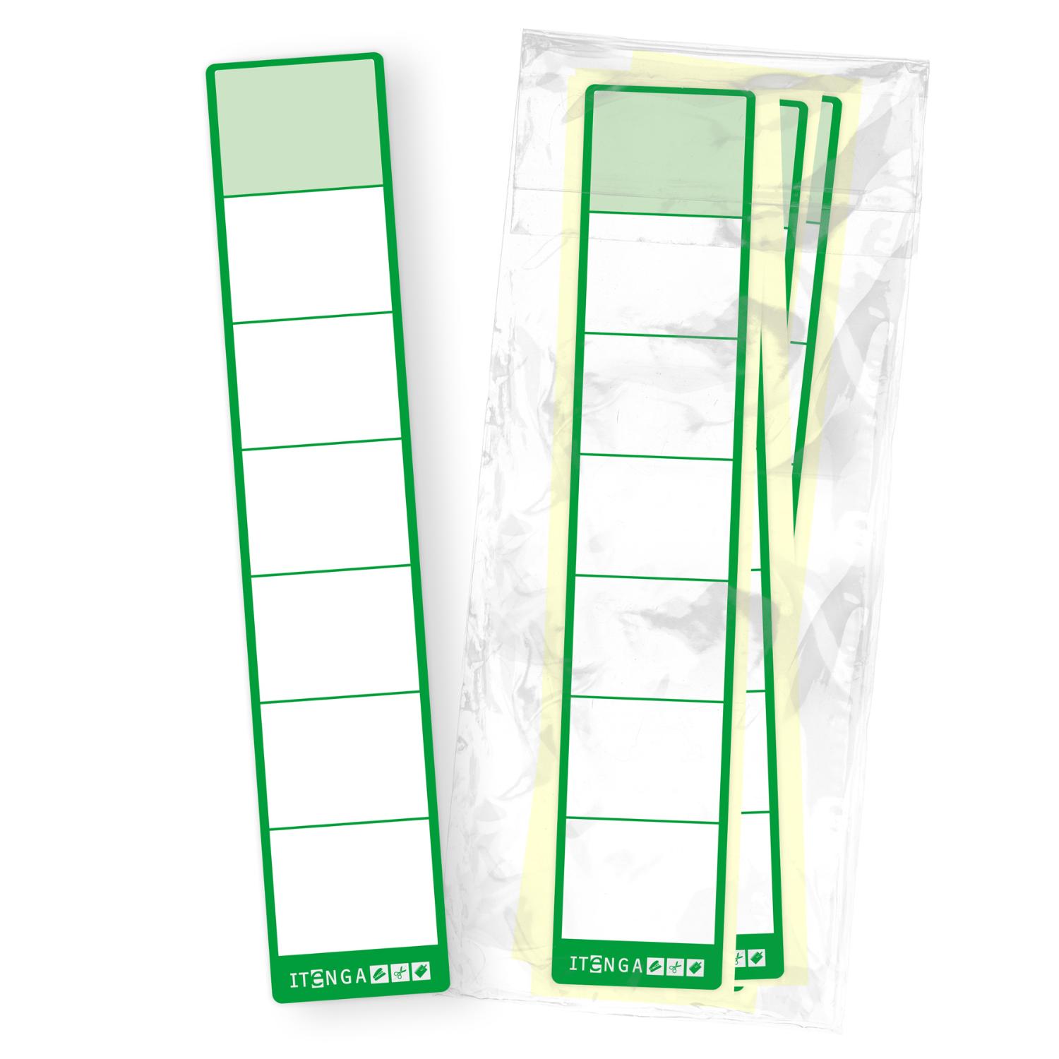 itenga 10x Ordneretikett Gr�n R�ckenetikett schmal zum A...