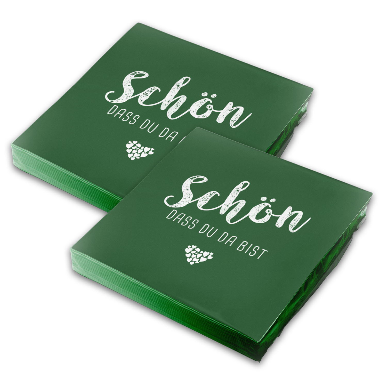 itenga 40x Serviette Sch�n dass du da bist - DUNKELGR�N