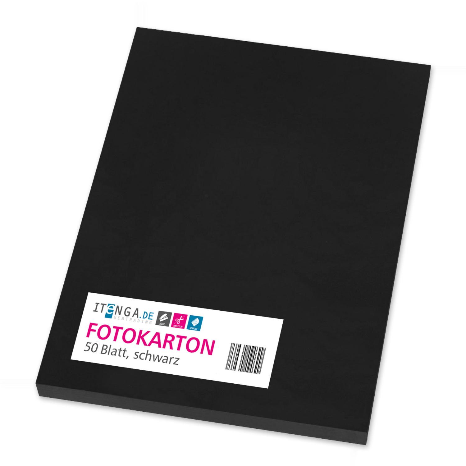 itenga Fotokarton A4 SCHWARZ 50 Blatt 300 g/qm