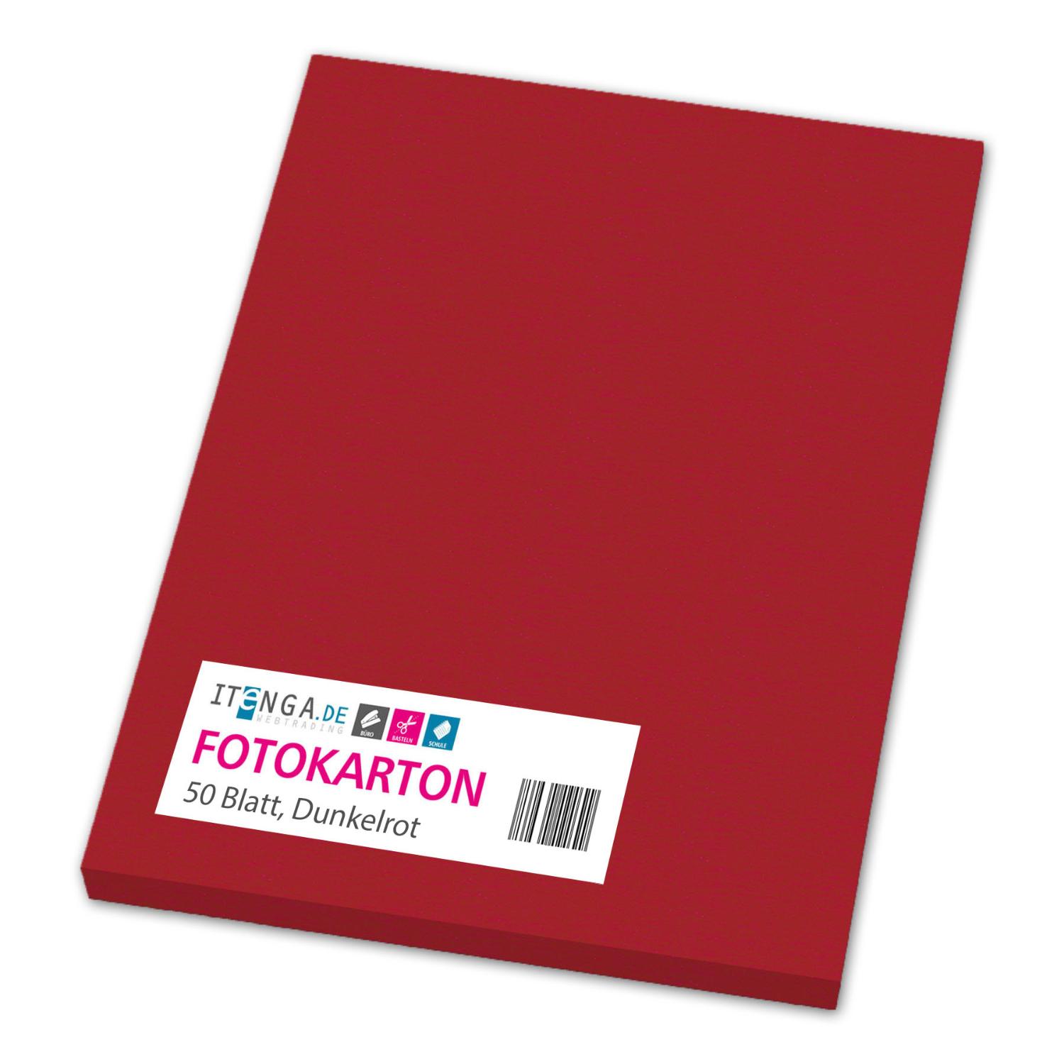 itenga Fotokarton A4 DUNKELROT 50 Blatt 300 g/qm