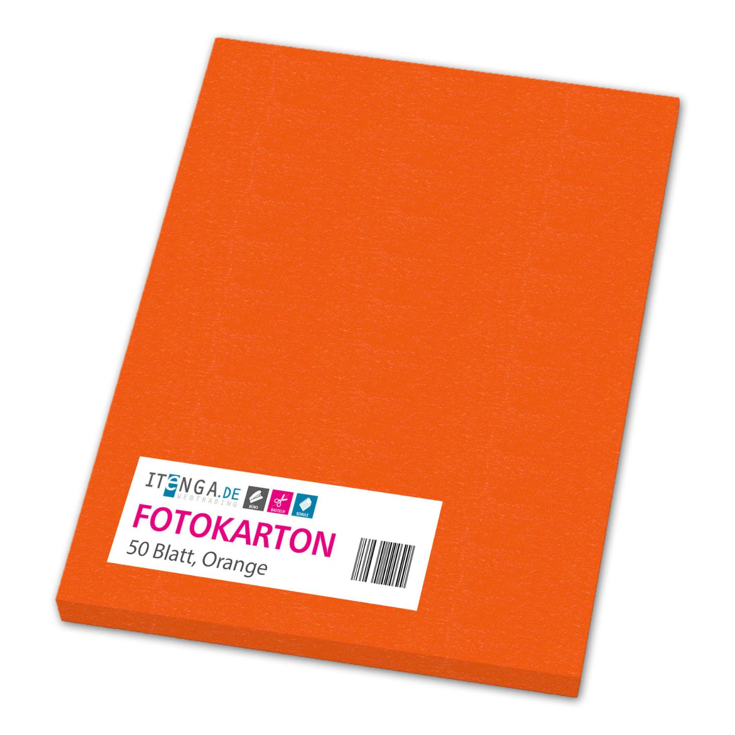 itenga Fotokarton A4 ORANGE 50 Blatt 300 g/qm