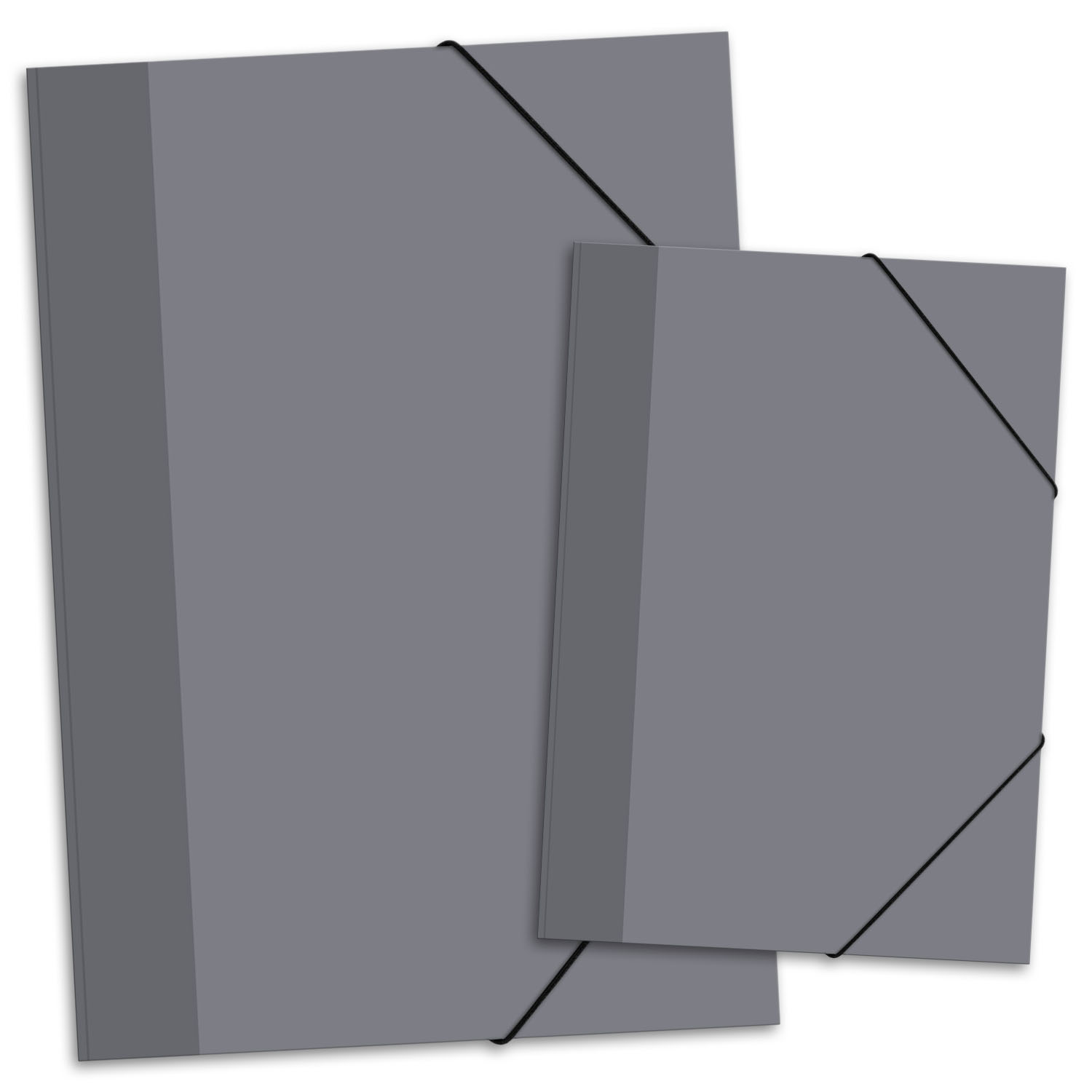 ITENGA Gummizugmappe Zeichenmappe Karton A4 und A3 GRAU Set
