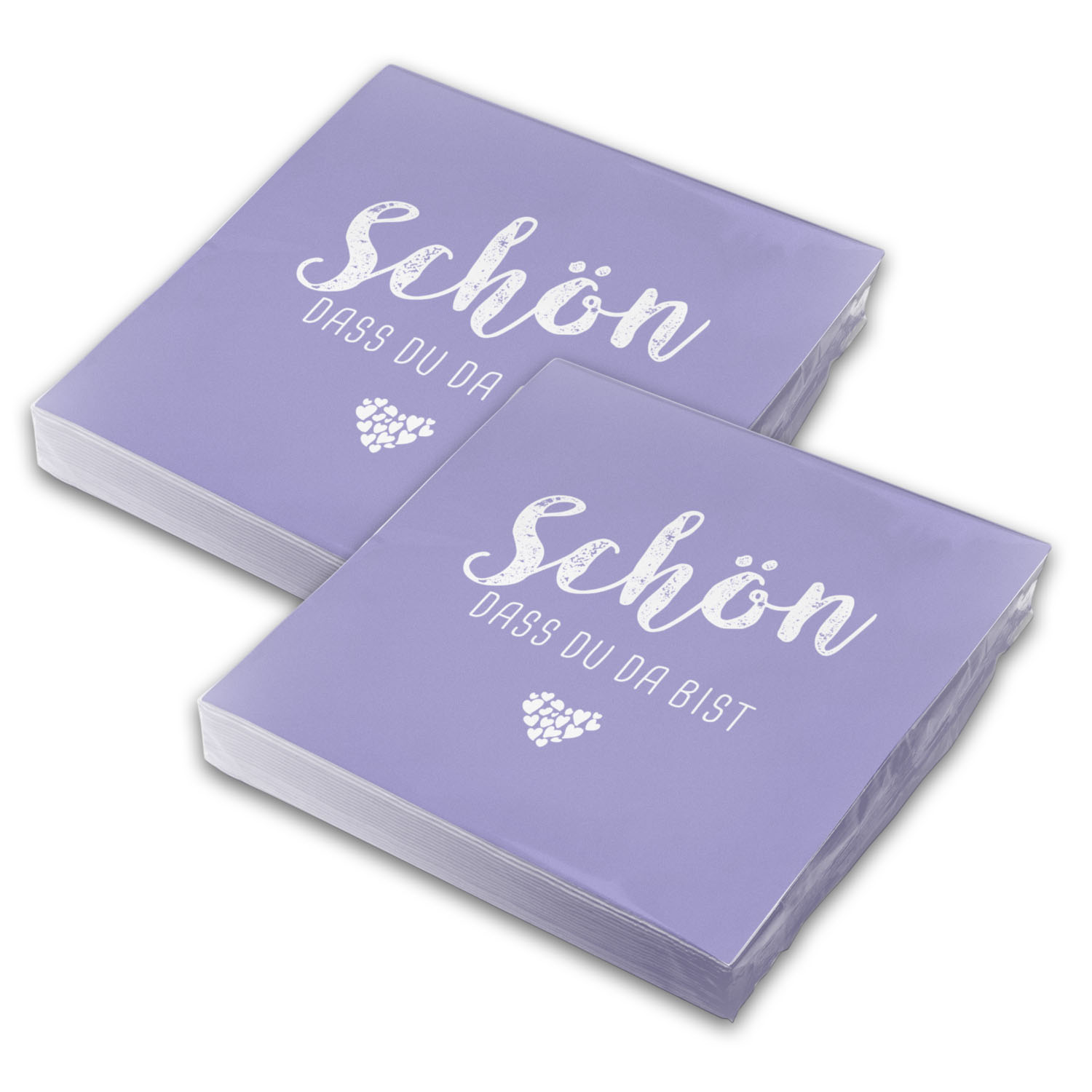 itenga 40x Serviette Sch�n dass du da bist - LILA / FLIEDER