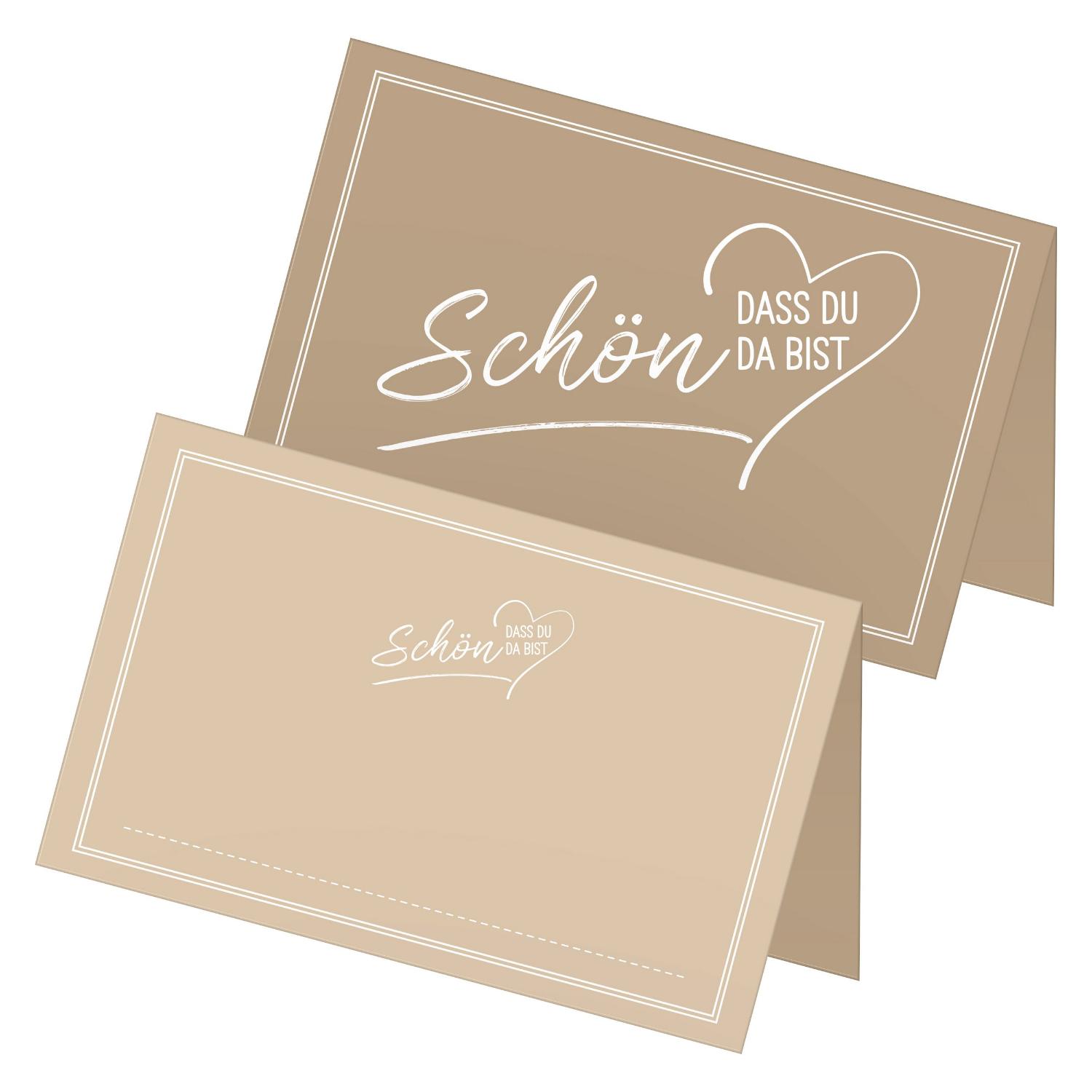 ITENGA 48x Tischkarten Sch�n dass du da bist V2 latte ma...