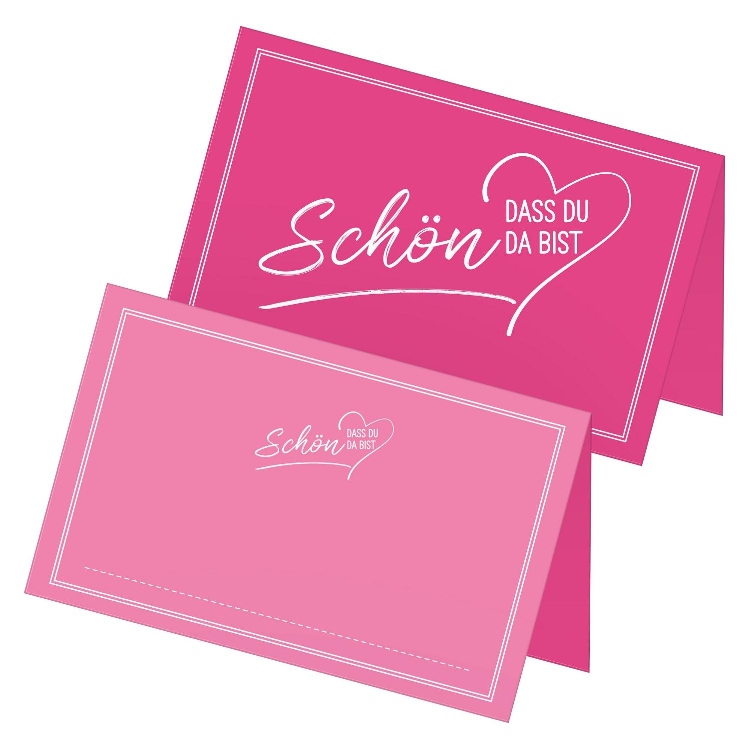 ITENGA 48x Tischkarten Sch�n dass du da bist V2 pink
