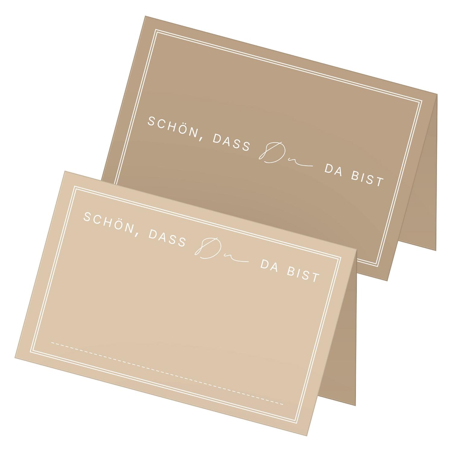 ITENGA 48x Tischkarten Sch�n dass du da bist V3 latte ma...
