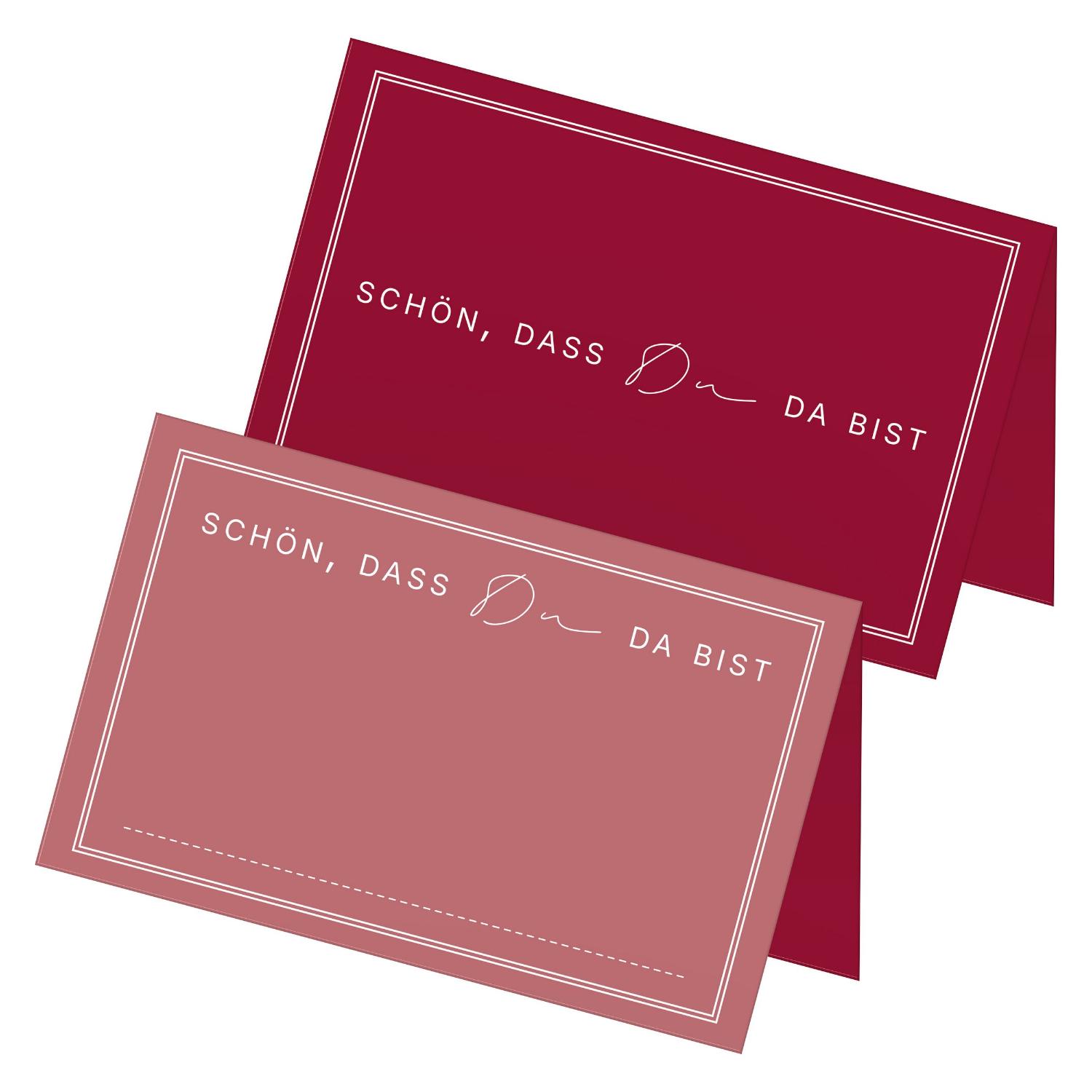 ITENGA 48x Tischkarten Sch�n dass du da bist V3 bordeaux...