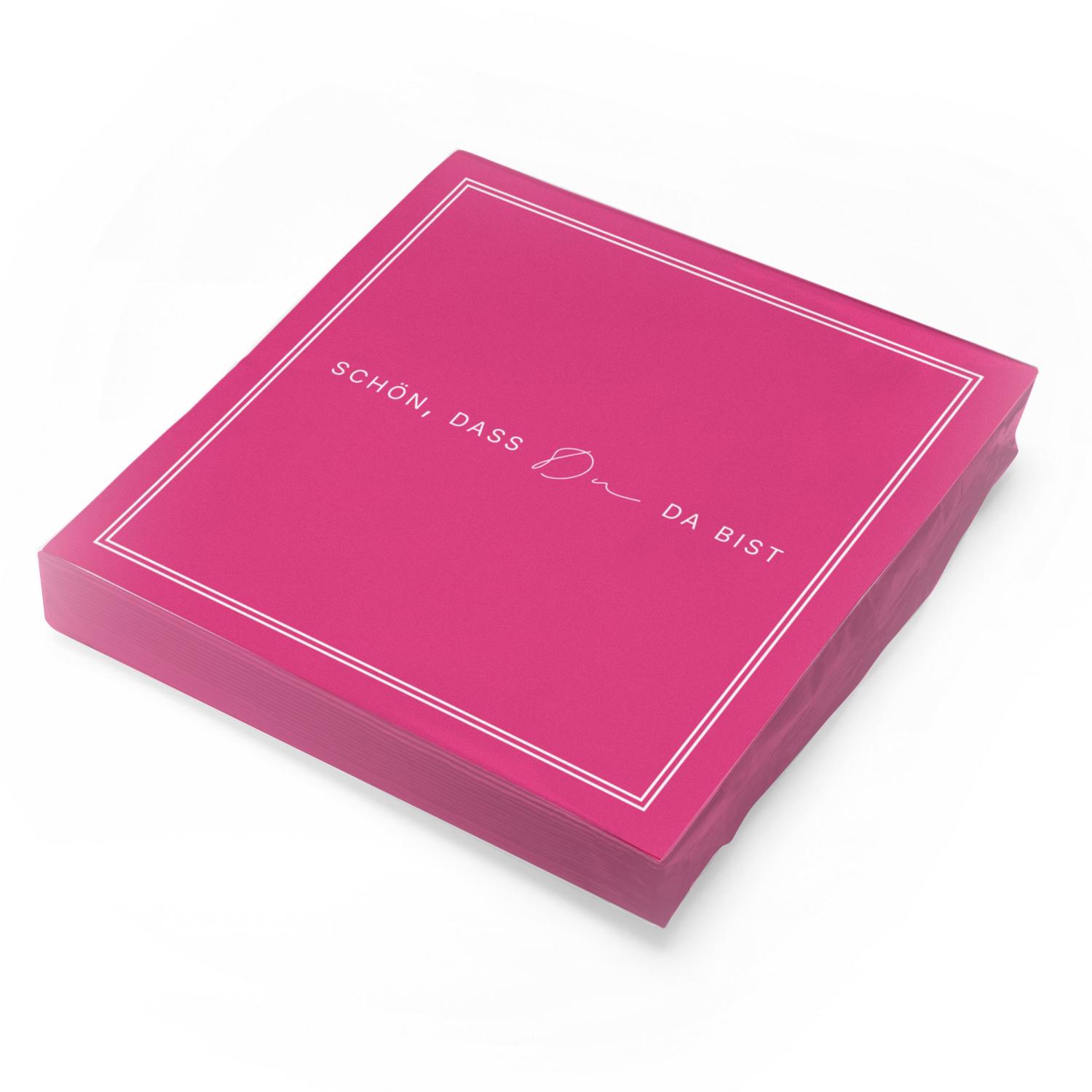 ITENGA 20x Servietten Sch�n dass du da bist V3 pink