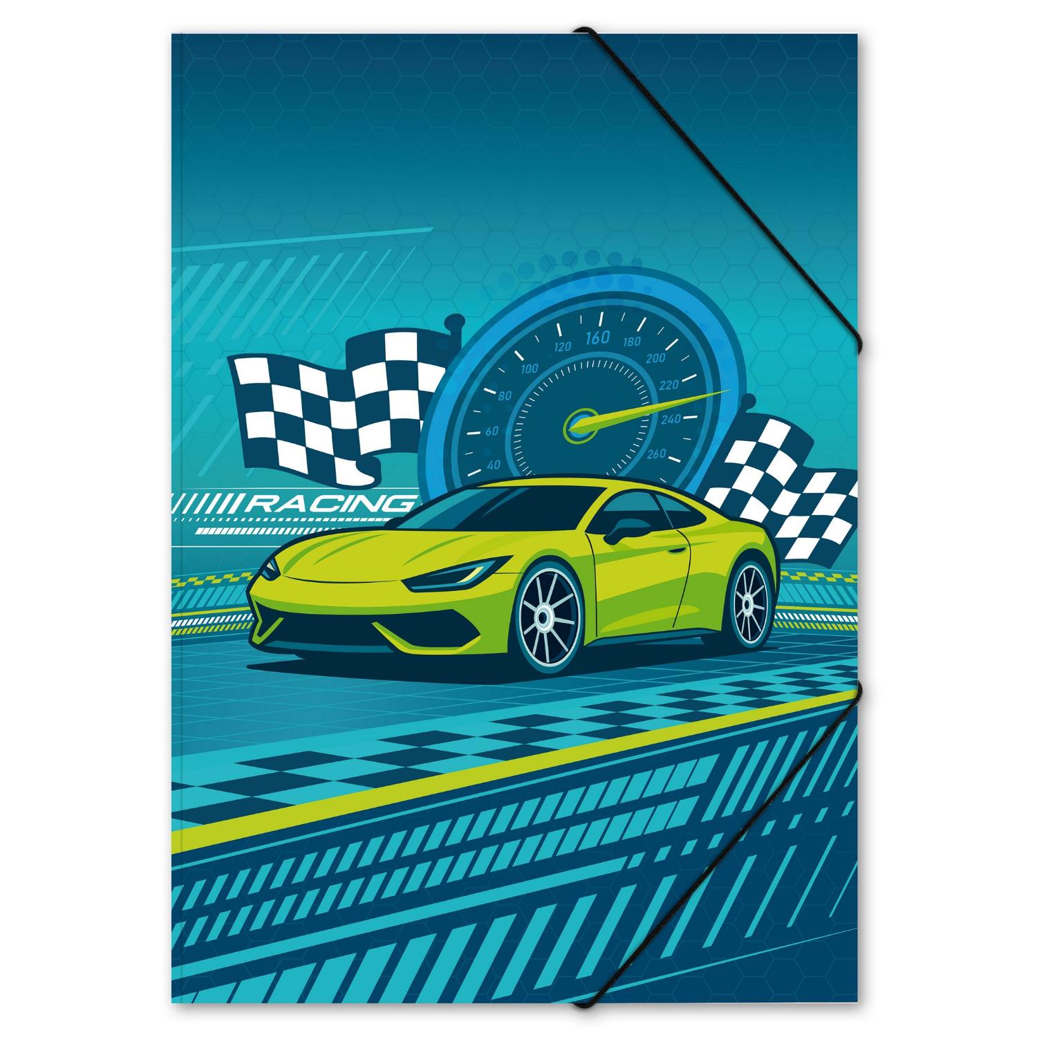 ITENGA Gummizugmappe Zeichenmappe A3 PP Motiv Rennauto N...