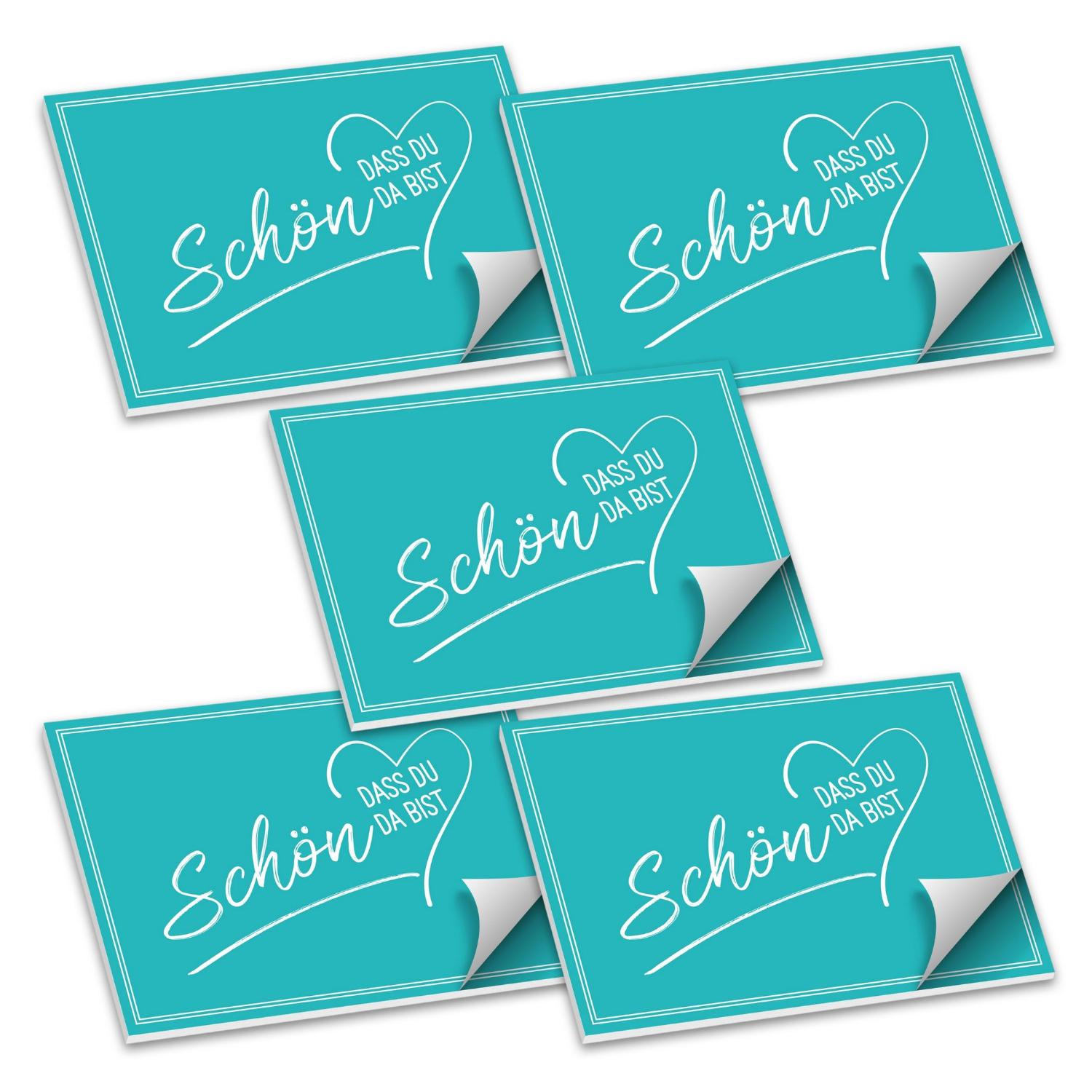 ITENGA Tischset A3 5er Set Sch�n dass du da bist V2 AQUA