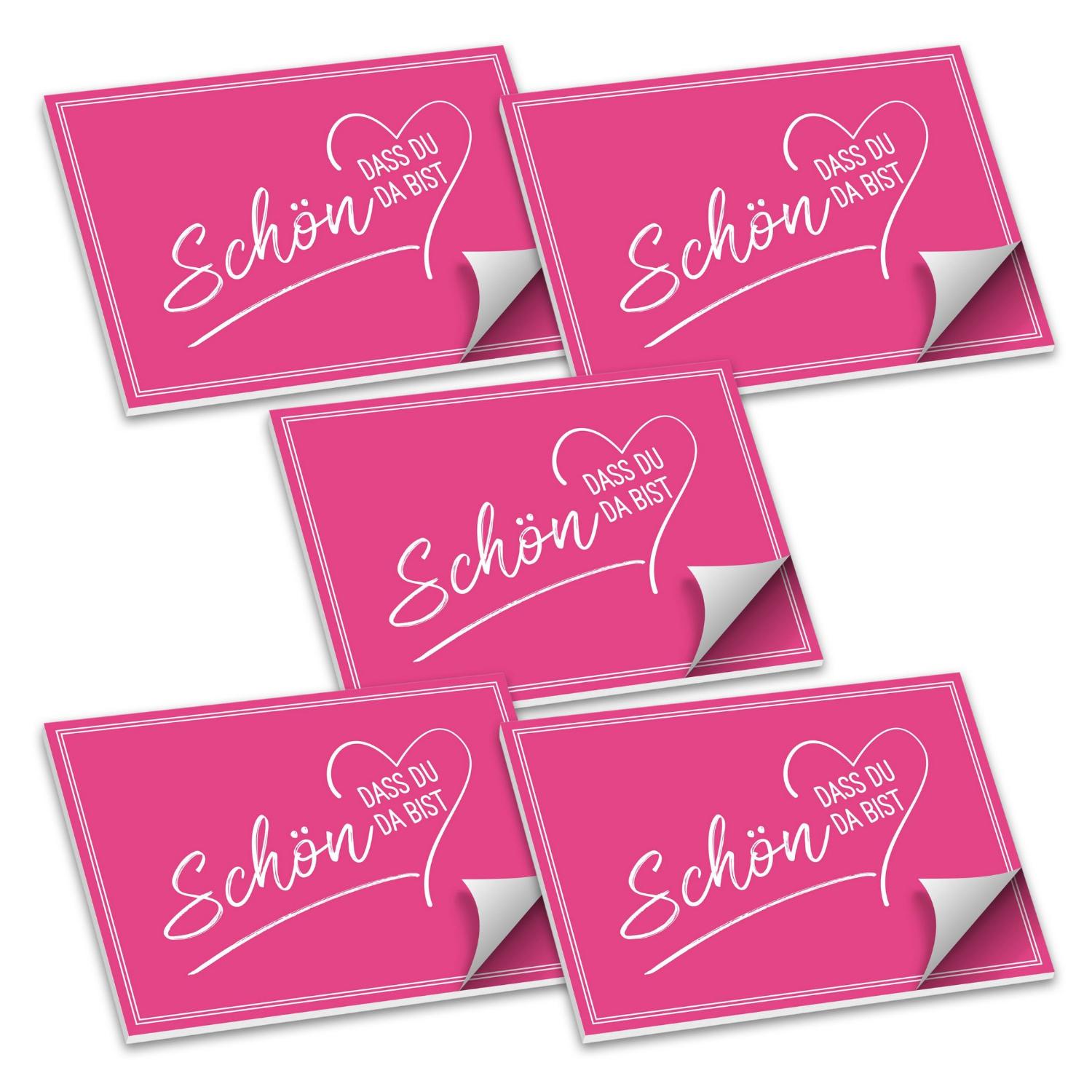 ITENGA Tischset A3 5er Set Sch�n dass du da bist V2 pink