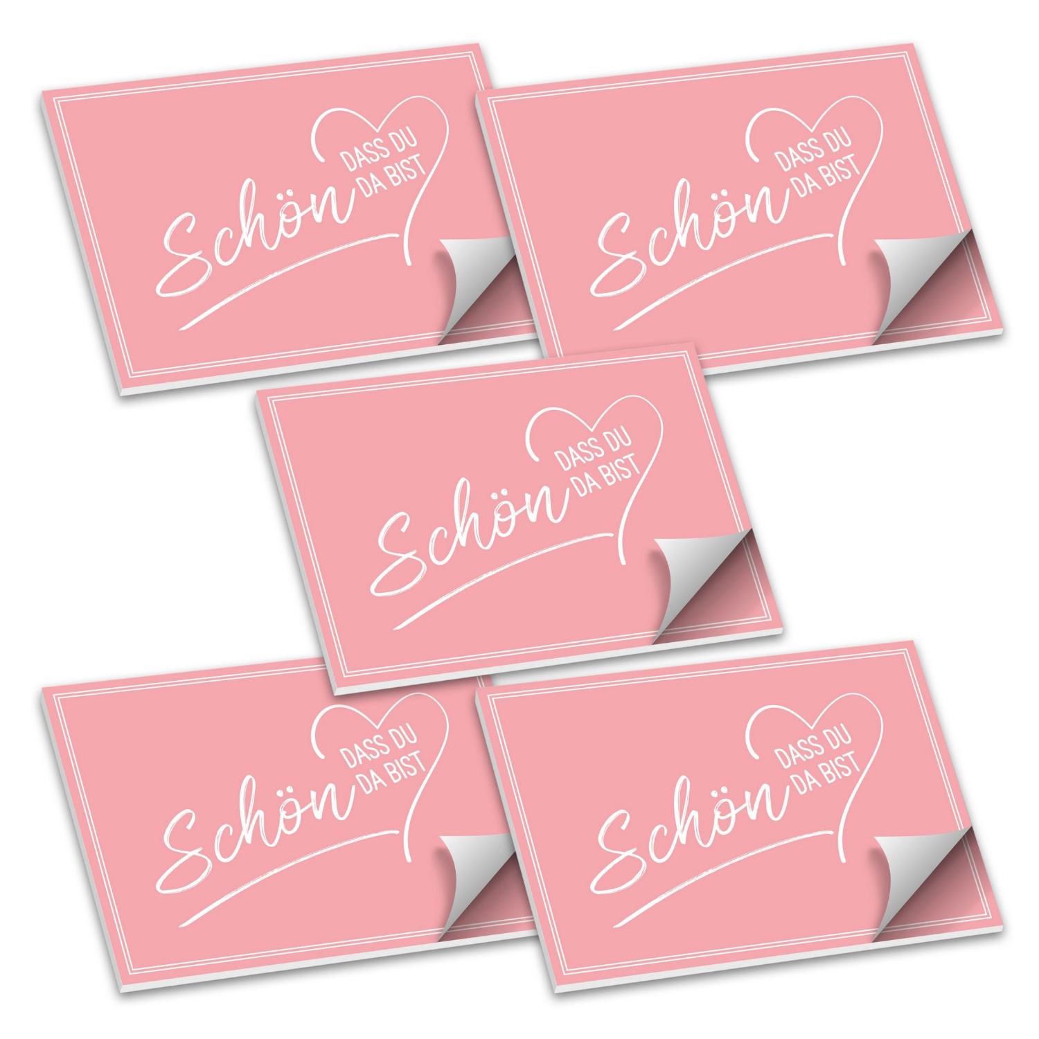 ITENGA Tischset A3 5er Set Sch�n dass du da bist V2 ROSA