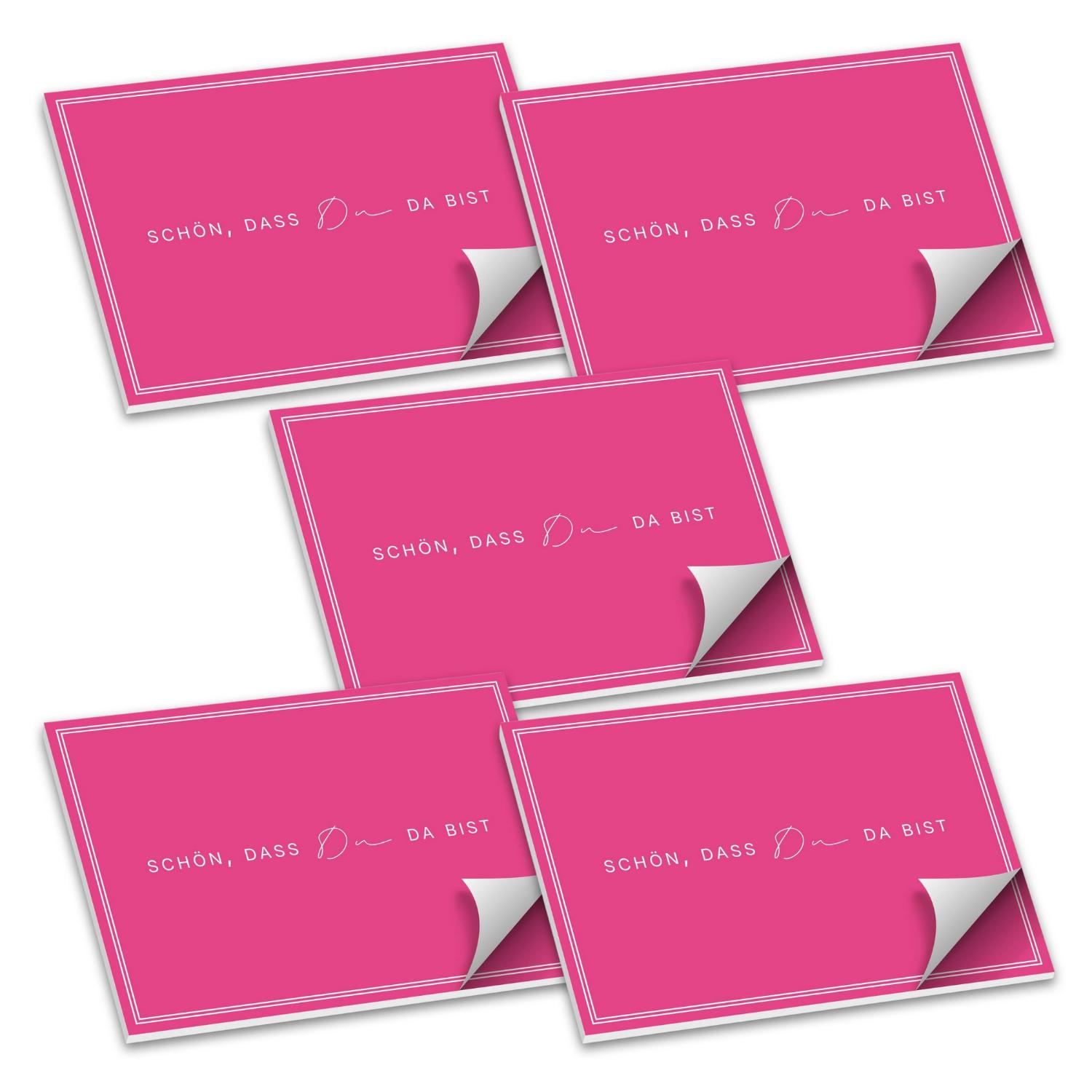 ITENGA Tischset A3 5er Set Sch�n dass du da bist V3 pink