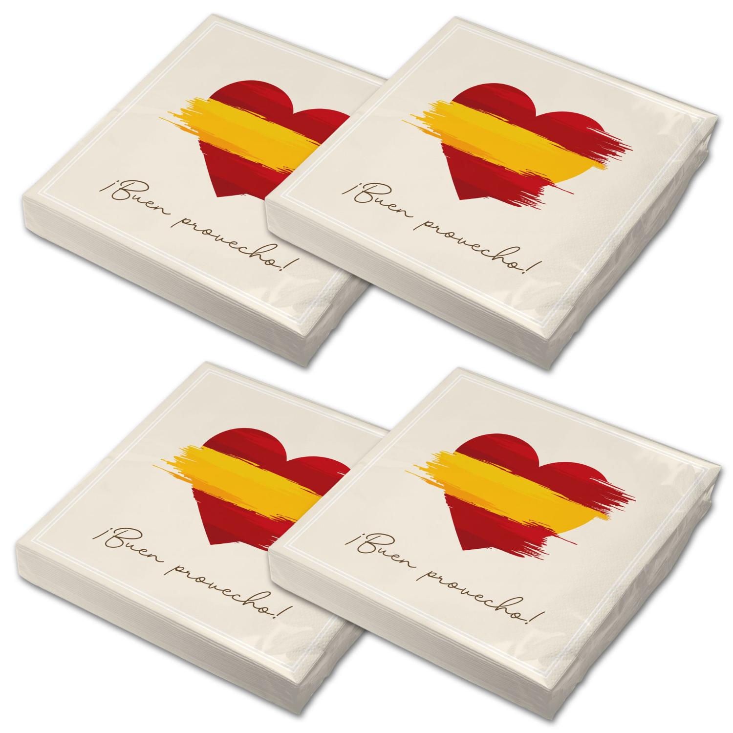 itenga 80x Serviette Herz Flagge SPANIEN