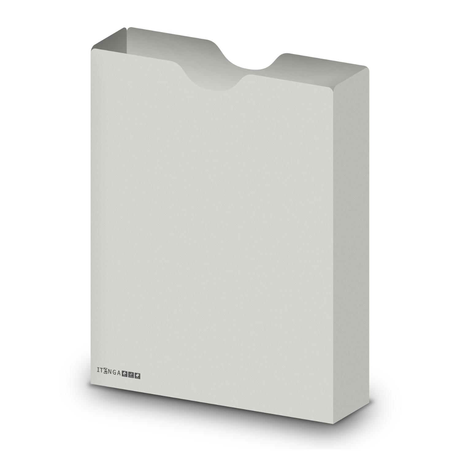 itenga Heftbox DIN A4 Hochformat aus PP Kunststoff HELLGRAU