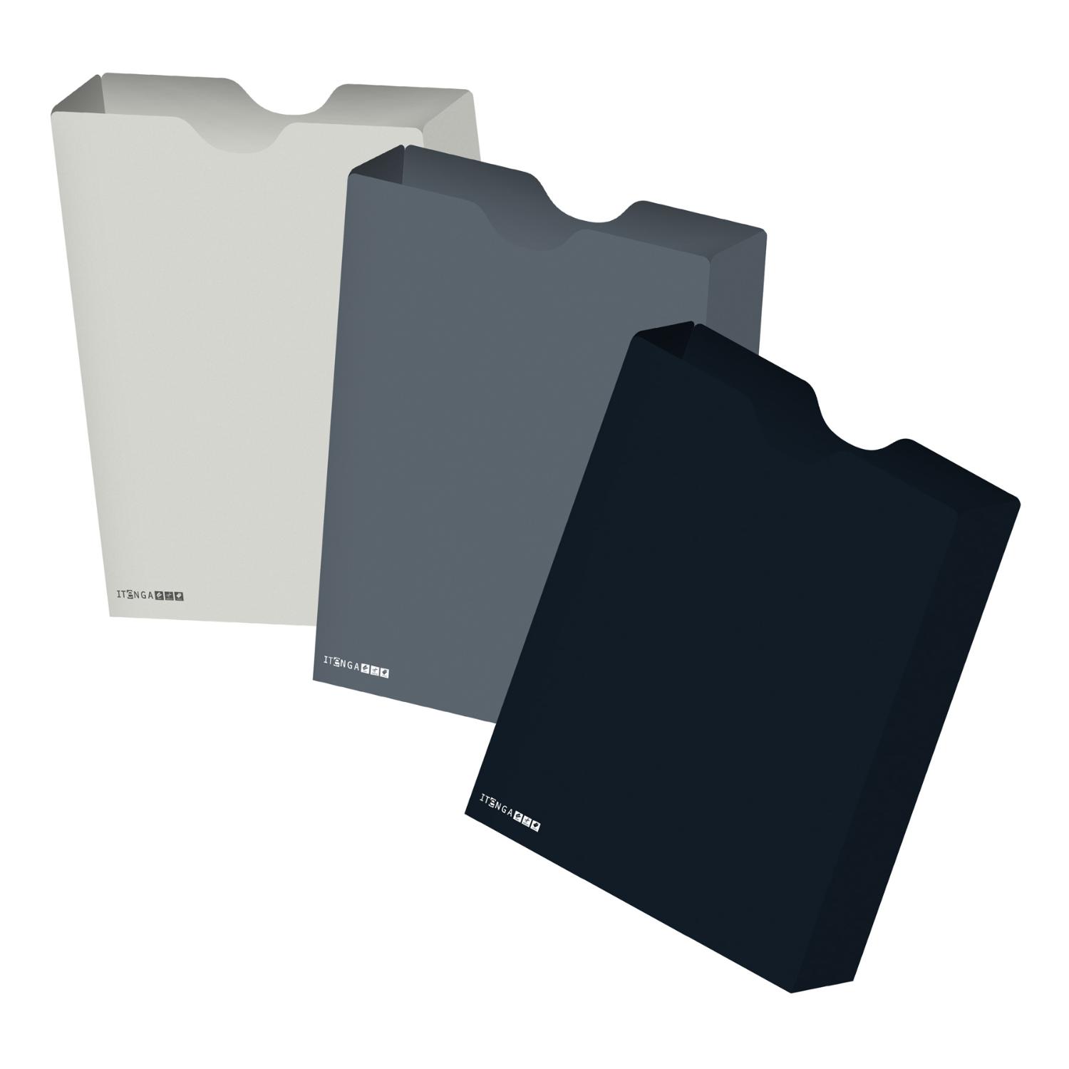itenga Heftbox DIN A4 Hochformat aus PP schwarz grau hel...