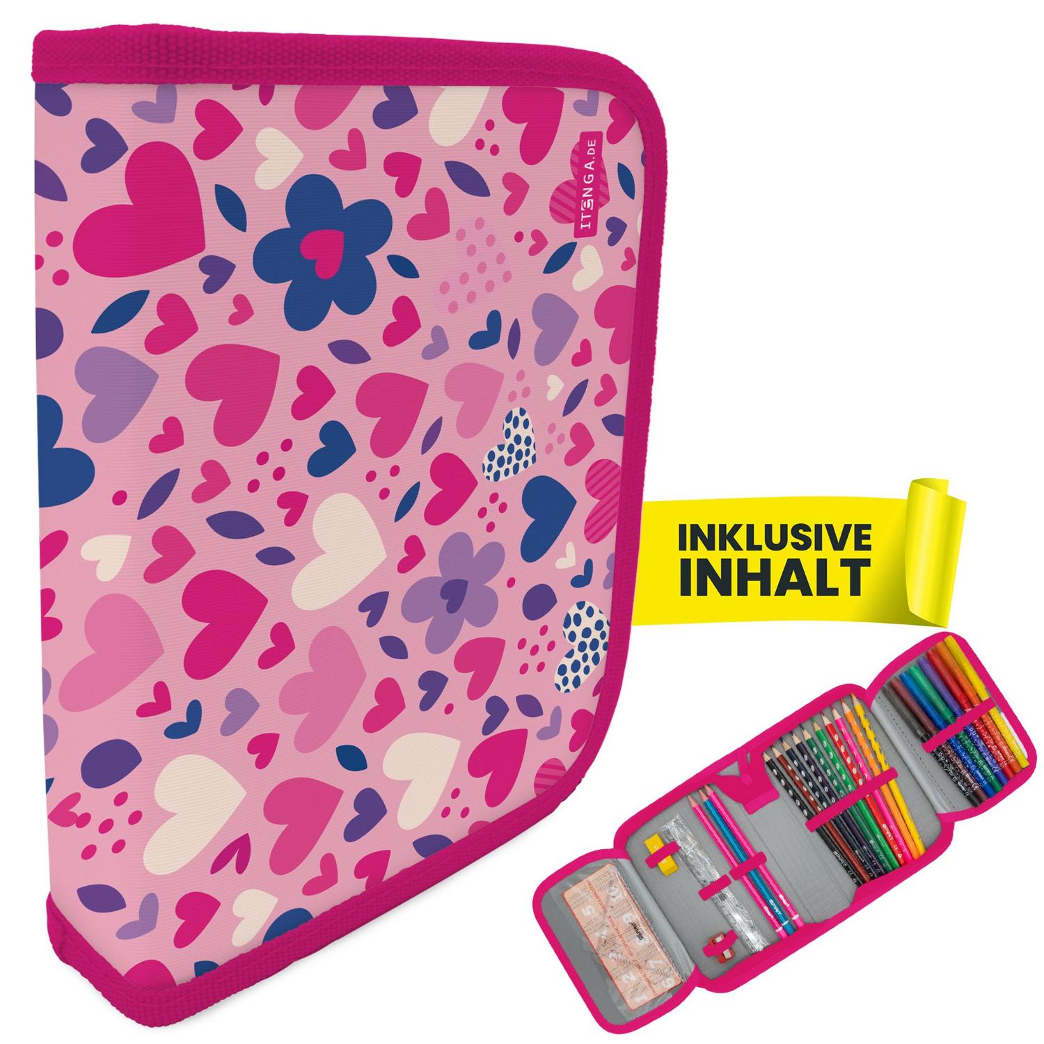 itenga Sch�ler-Etui M�ppchen Herzen 28 teilig (gef�llt) ...