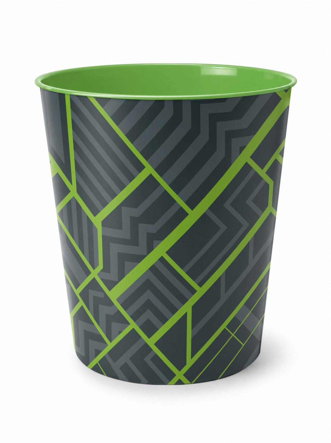 itenga Papierkorb ca. 11 Liter - Motiv GEOMETRIE Design