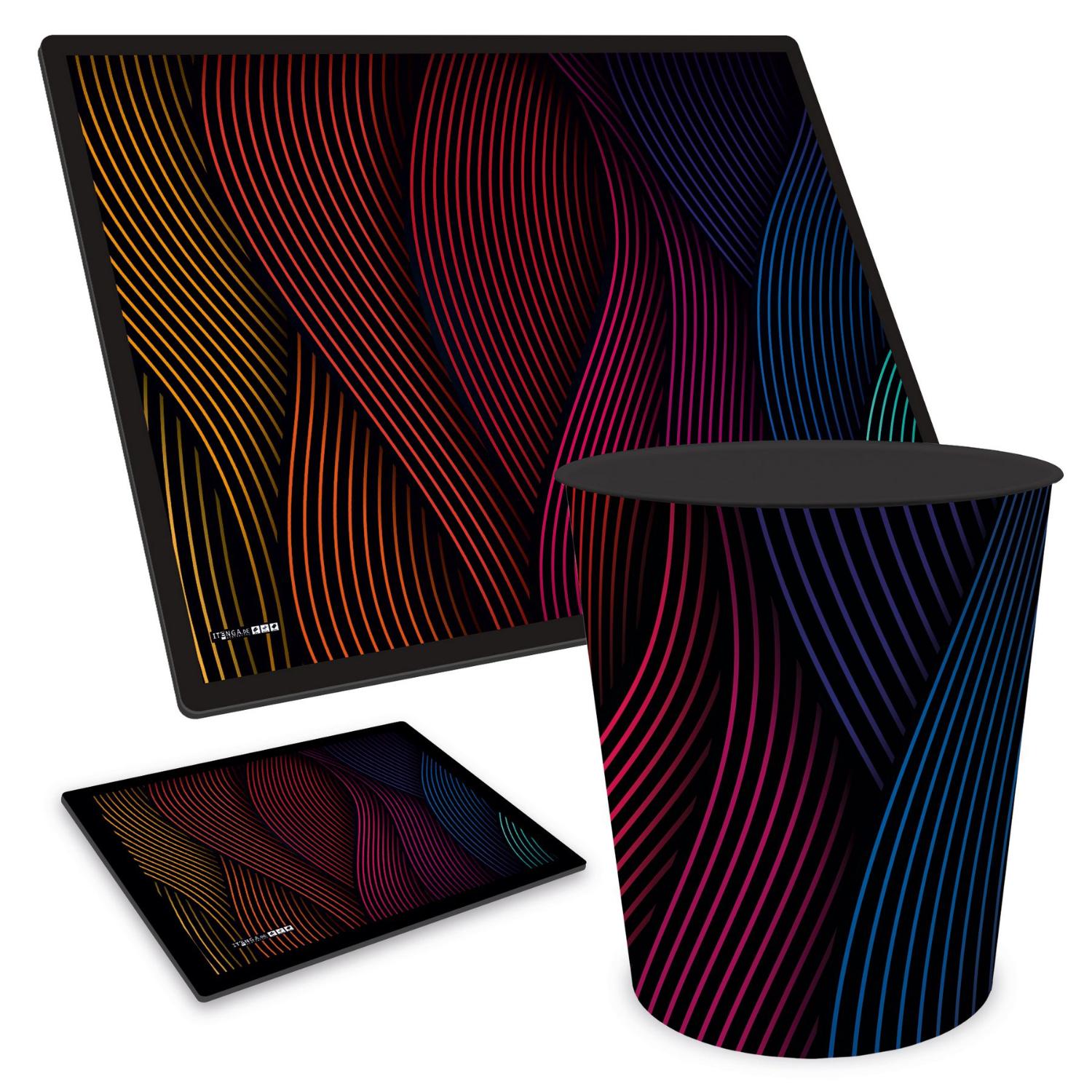 ITENGA Papierkorb Schreibtischunterlage Mauspad Set - ca...