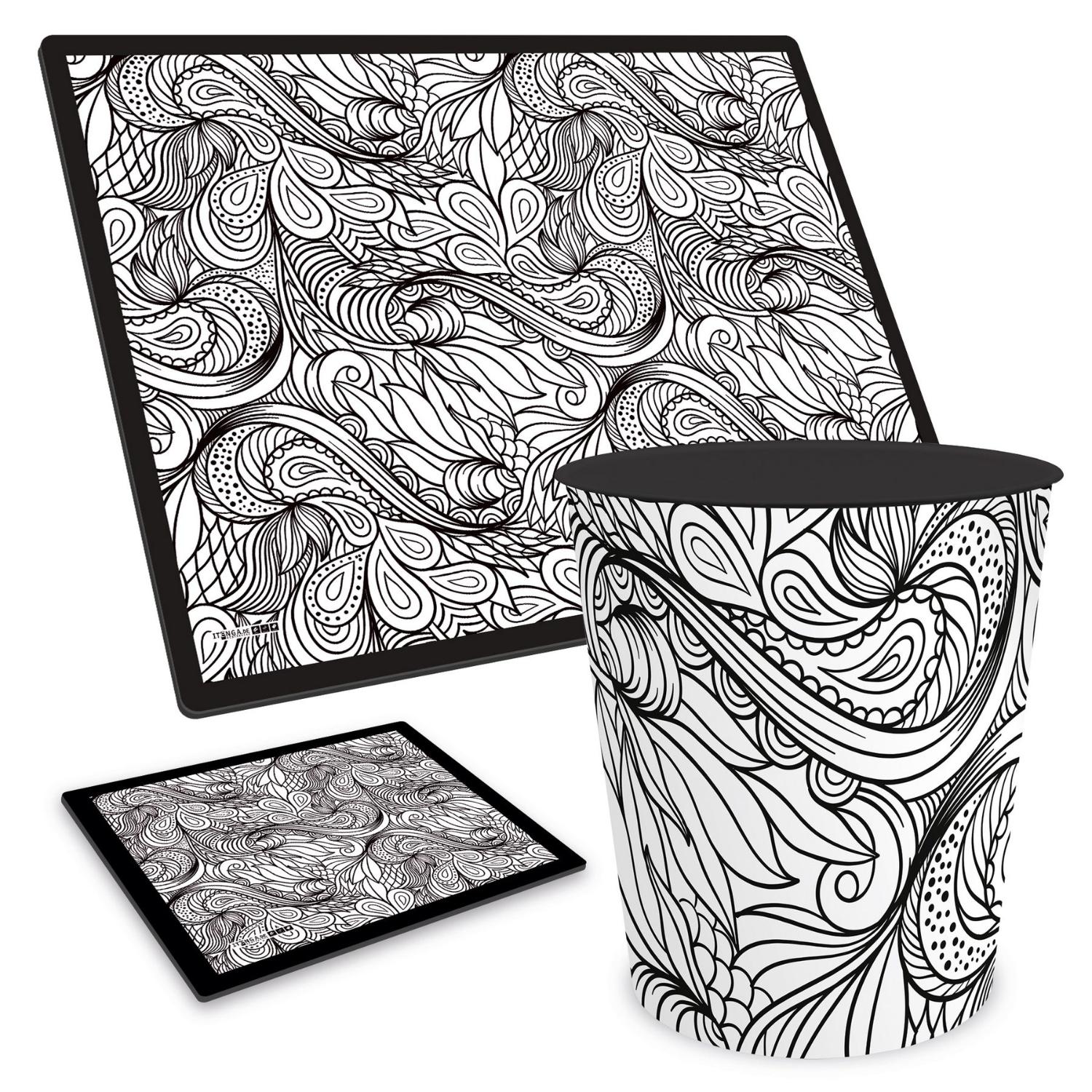 ITENGA Papierkorb Schreibtischunterlage Mauspad Set - ca...
