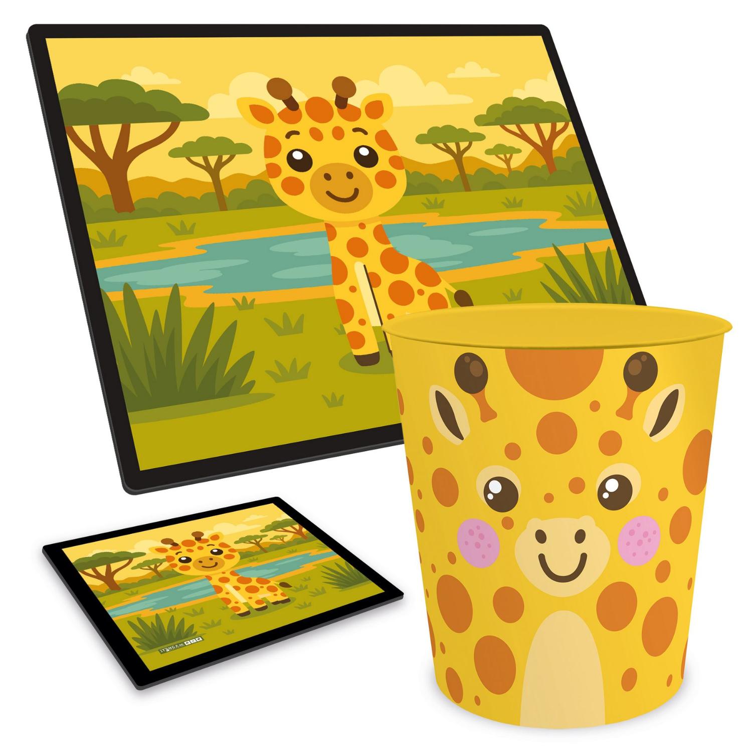 ITENGA Papierkorb Schreibtischunterlage Mauspad Set - ca...