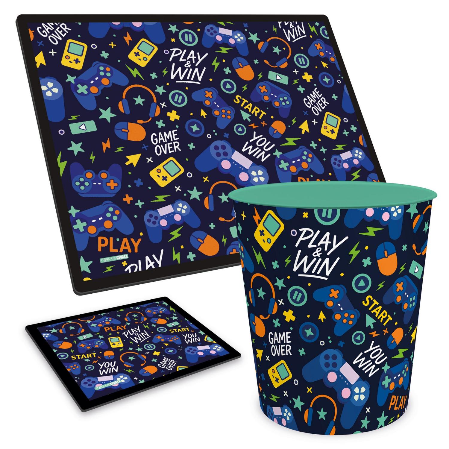 ITENGA Papierkorb Schreibtischunterlage Mauspad Set - ca...