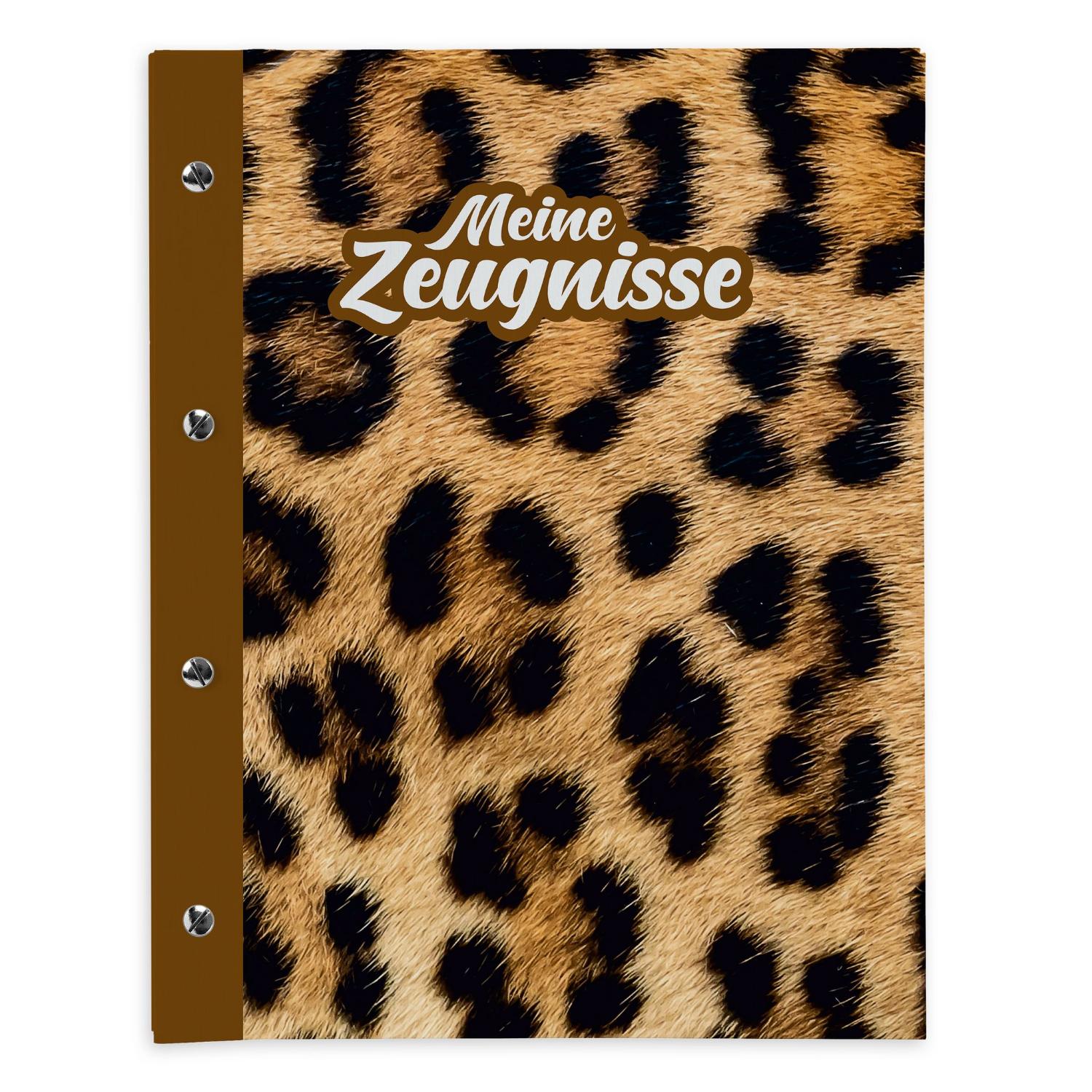 itenga Zeugnismappe A4 mit Schraubverschluss Motiv LEOPARD