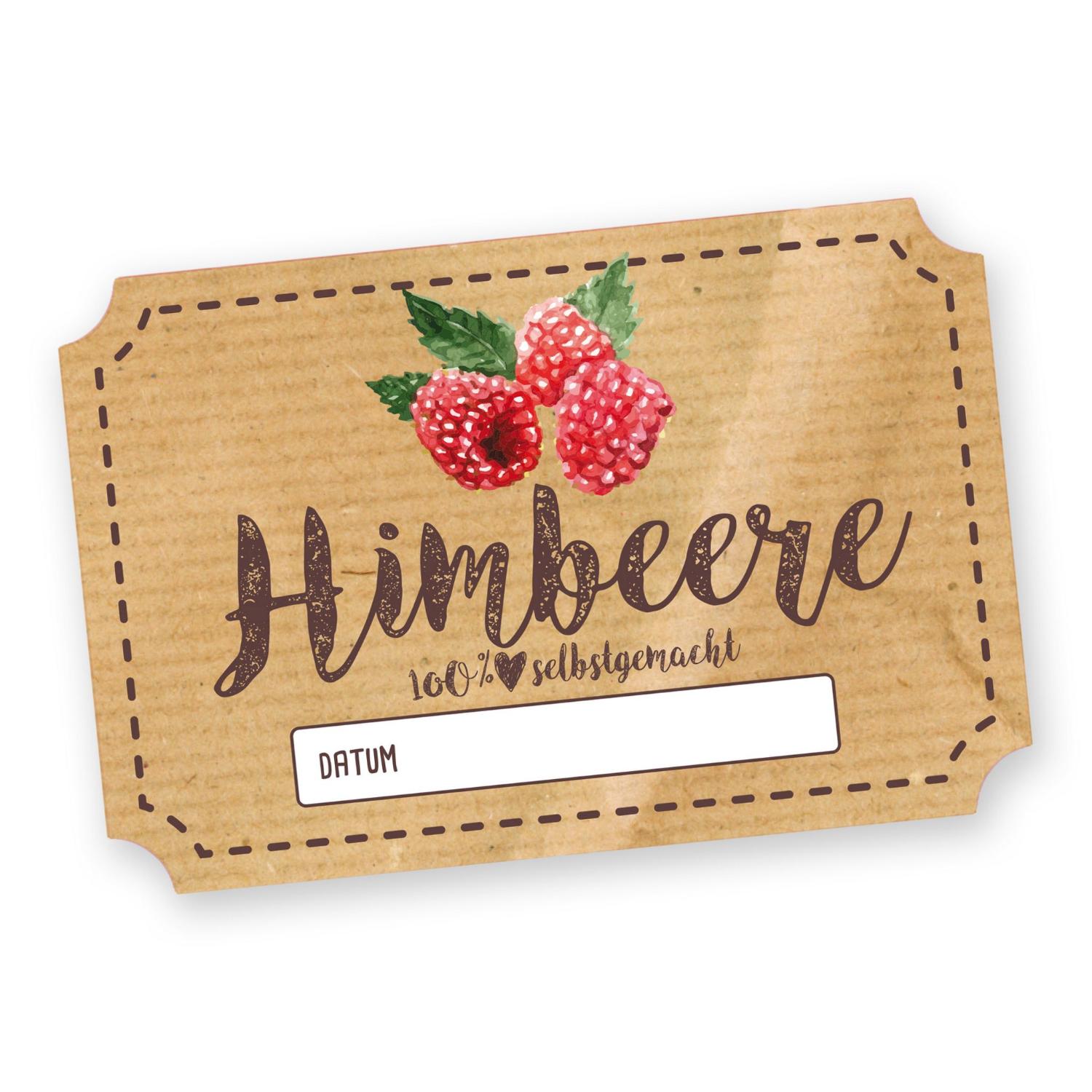 Itenga 50 x Marmeladenetikett rechteckig 6x4cm Himbeere