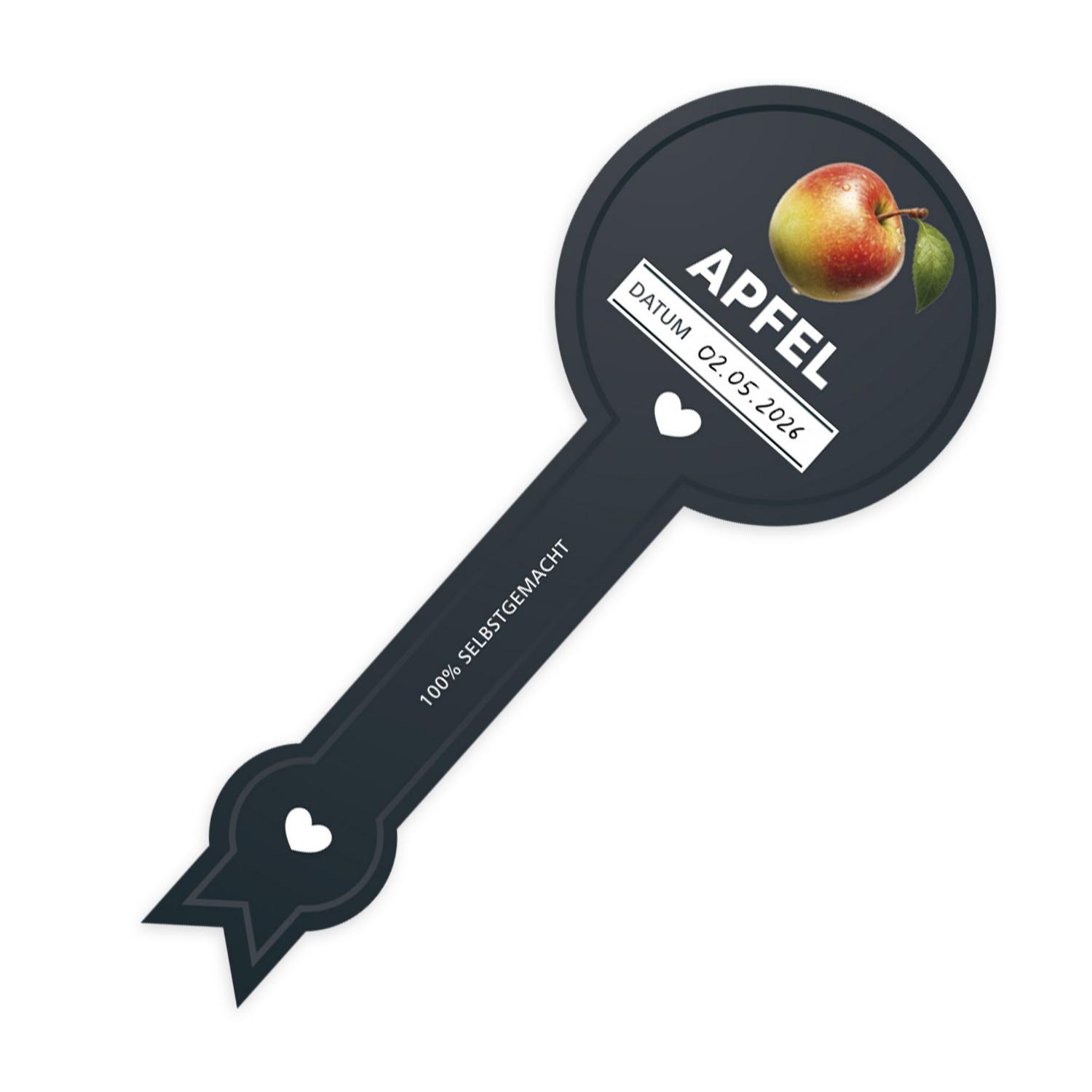 Itenga 50 x Marmeladenetikett Apfel -schwarz- in Siegel-...