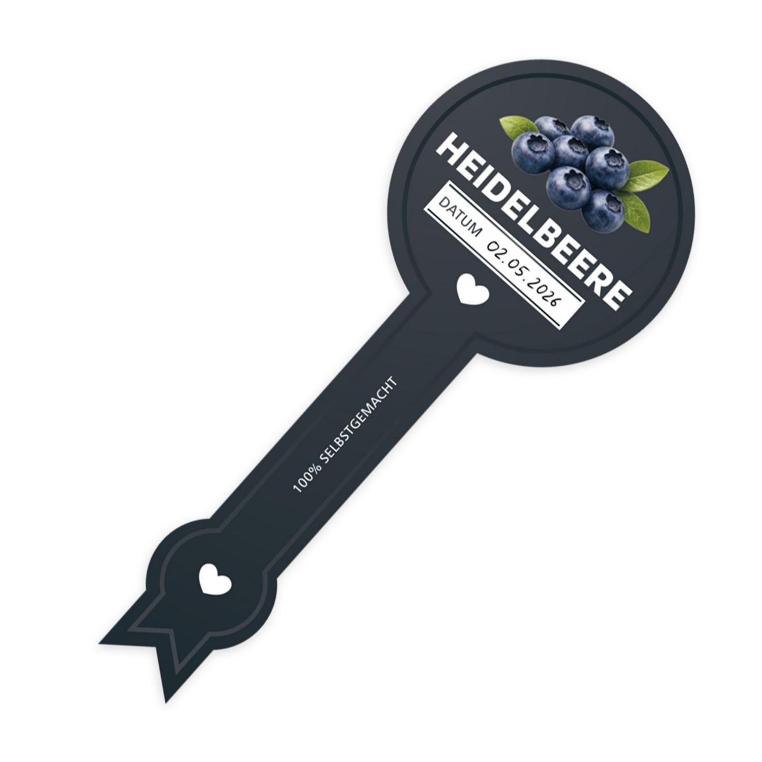 Itenga 50 x Marmeladenetikett Heidelbeere -schwarz- in S...