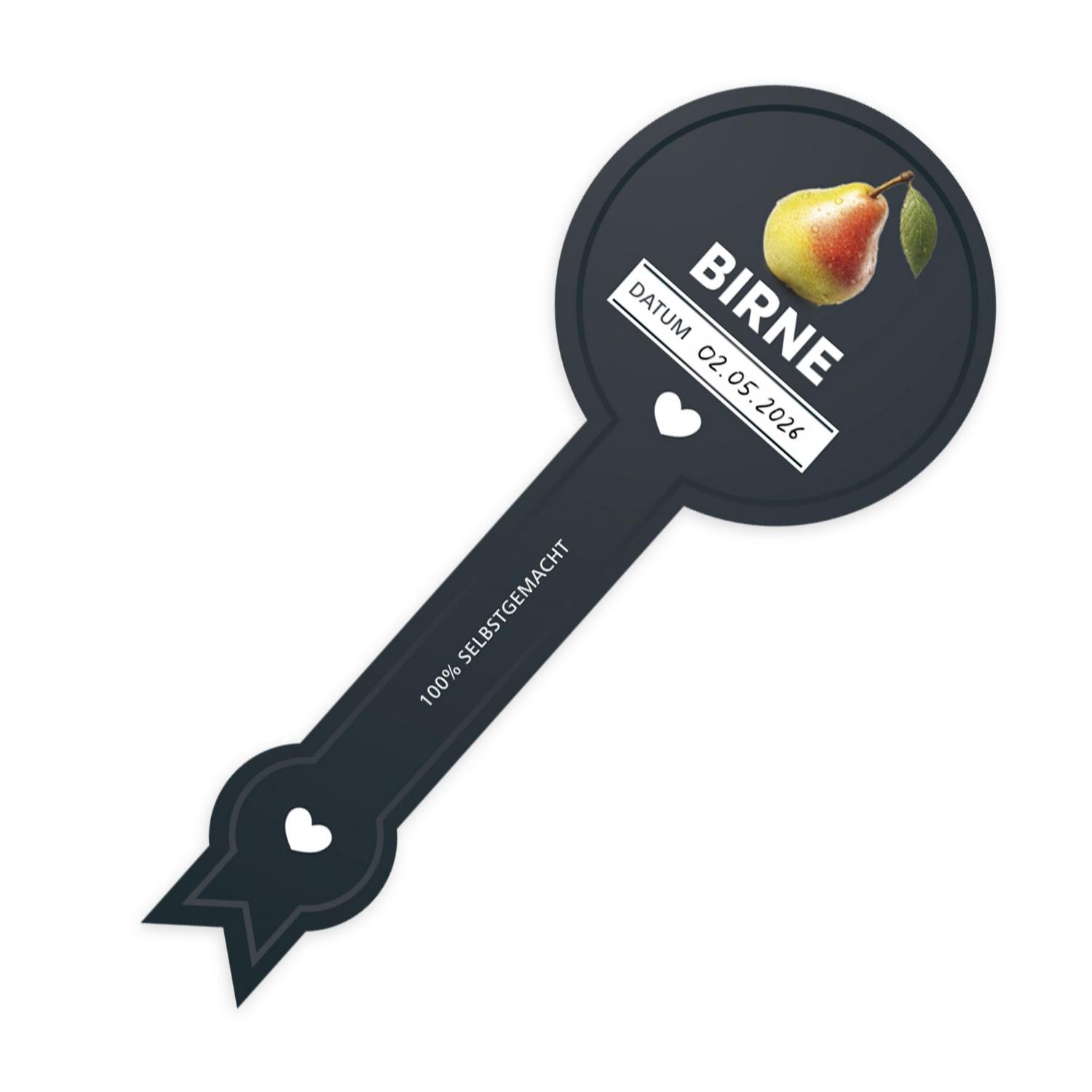 Itenga 50 x Marmeladenetikett Birne -schwarz- in Siegel-...