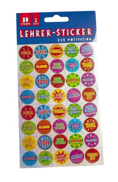 Lehrer Sticker Cool Style 80 Stck Glitzer mit vielen to...
