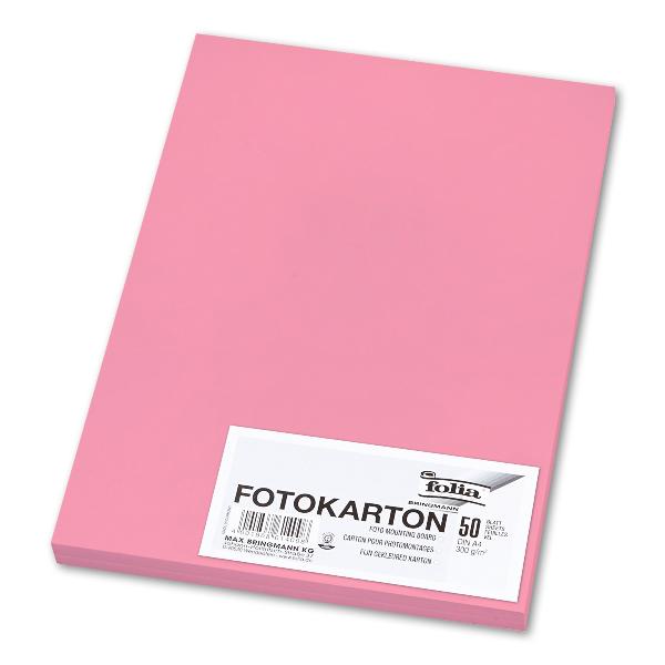 #50xfolia Fotokarton, DIN A4, 300 g/qm, rosa